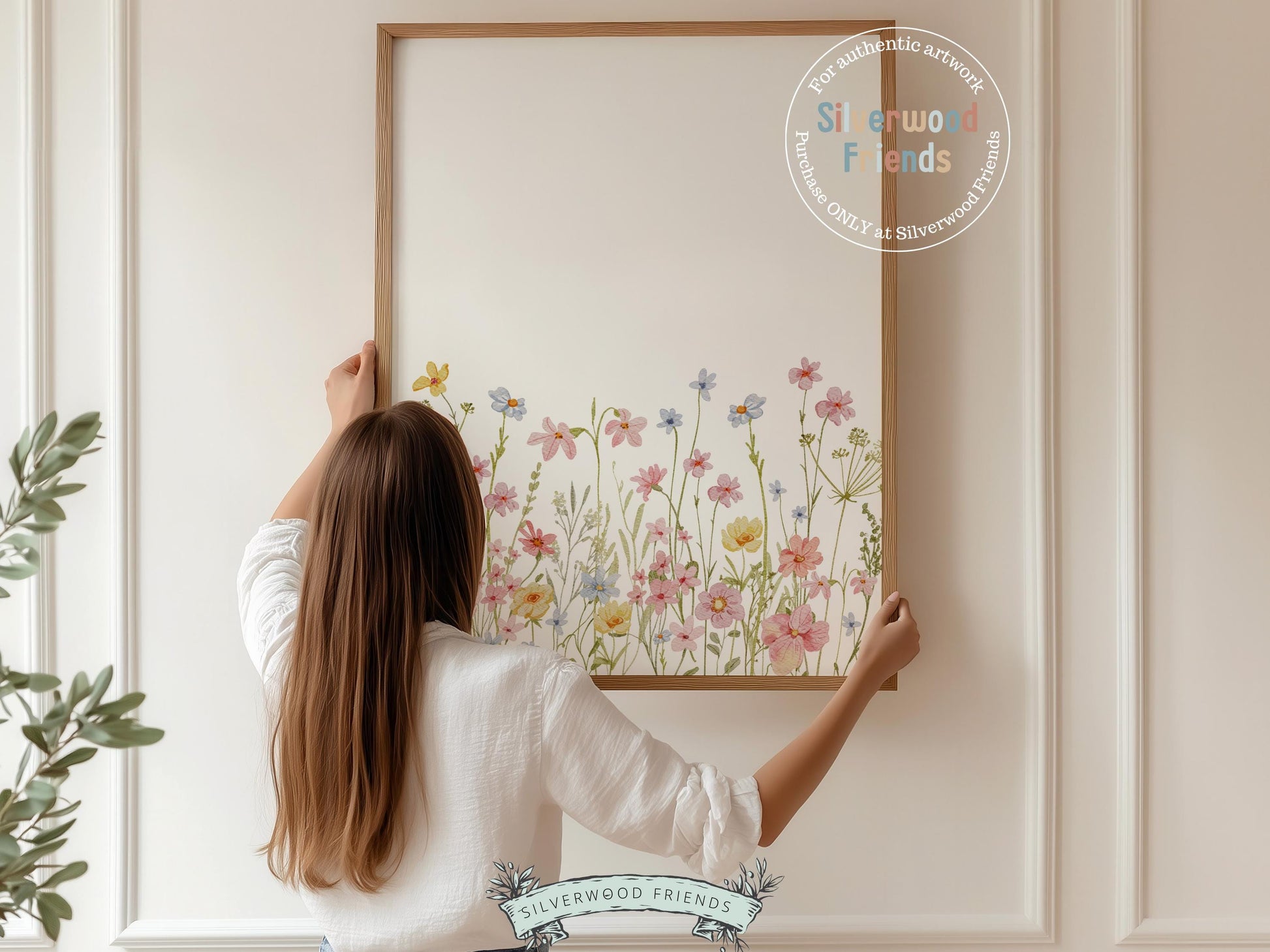 Wildflower Nursery Wall Art, Baby Girl Floral Nursery Prints, Baby Girl Pink Floral Nursery Decor, Wild Flower Field Scape Digital Prints
