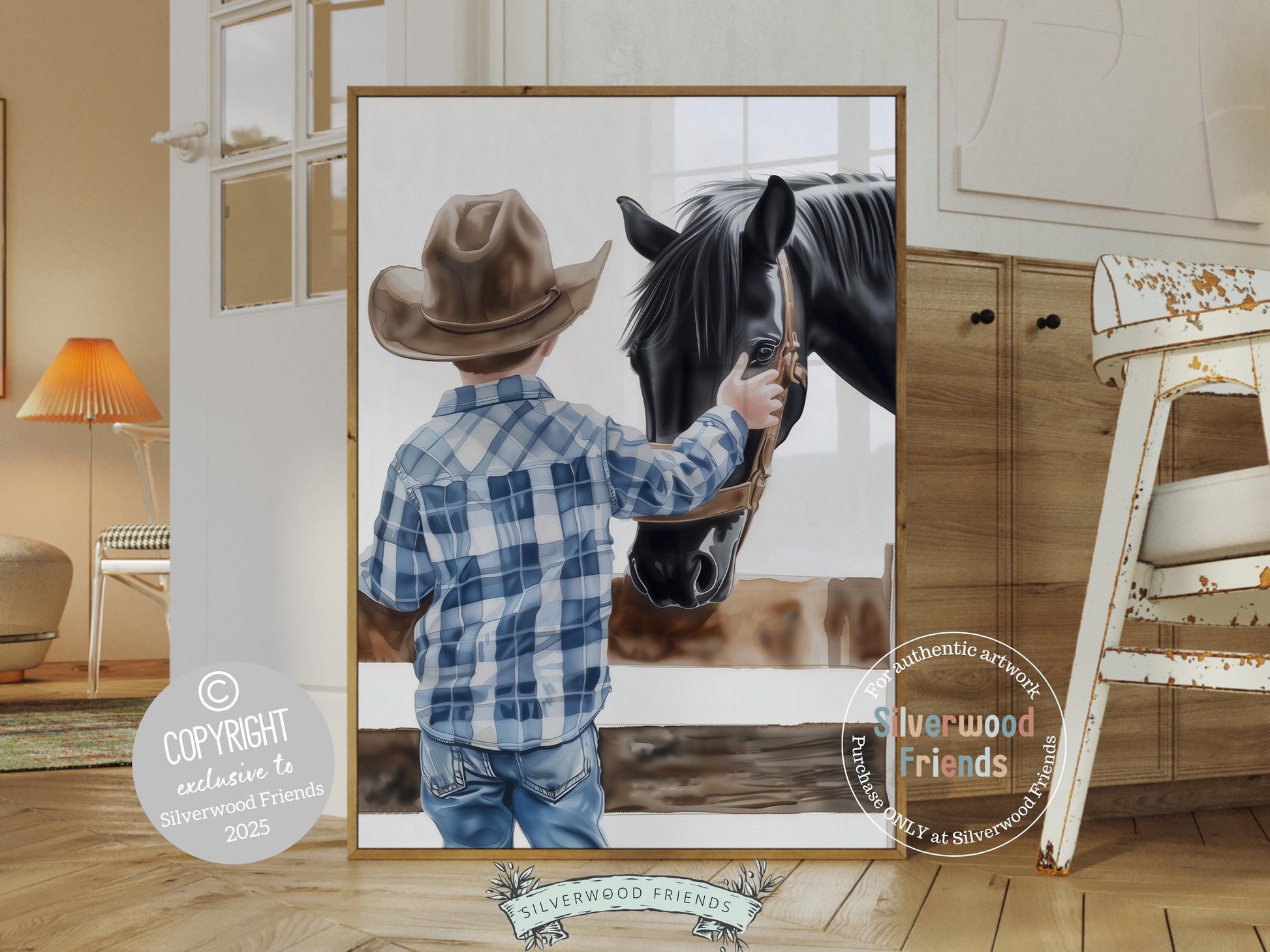 Cowboy Nursery Print, Cowboy Nursery Decor, Baby Boys Western Nursery Decor, Little Boy Cowboy Horse Riding Nursery Wall Art Digital Print