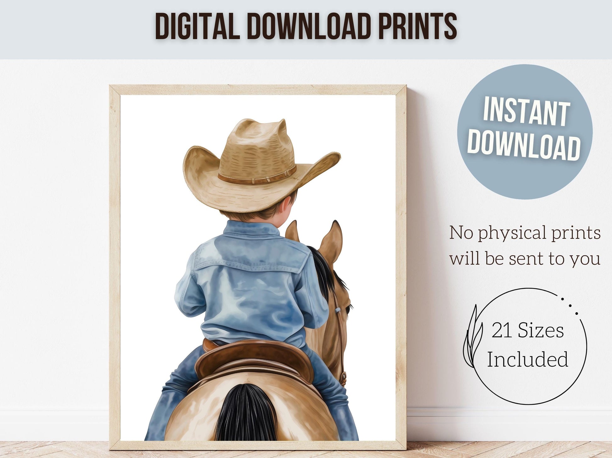 Cowboy Nursery Print, Cowboy Nursery Decor, Baby Boys Western Nursery Decor, Little Boy Cowboy Horse Riding Nursery Wall Art Digital Print