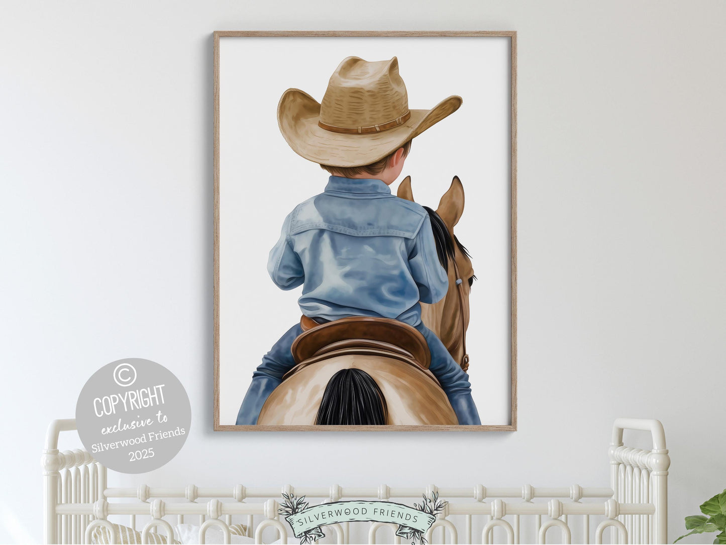 Cowboy Nursery Print, Cowboy Nursery Decor, Baby Boys Western Nursery Decor, Little Boy Cowboy Horse Riding Nursery Wall Art Digital Print