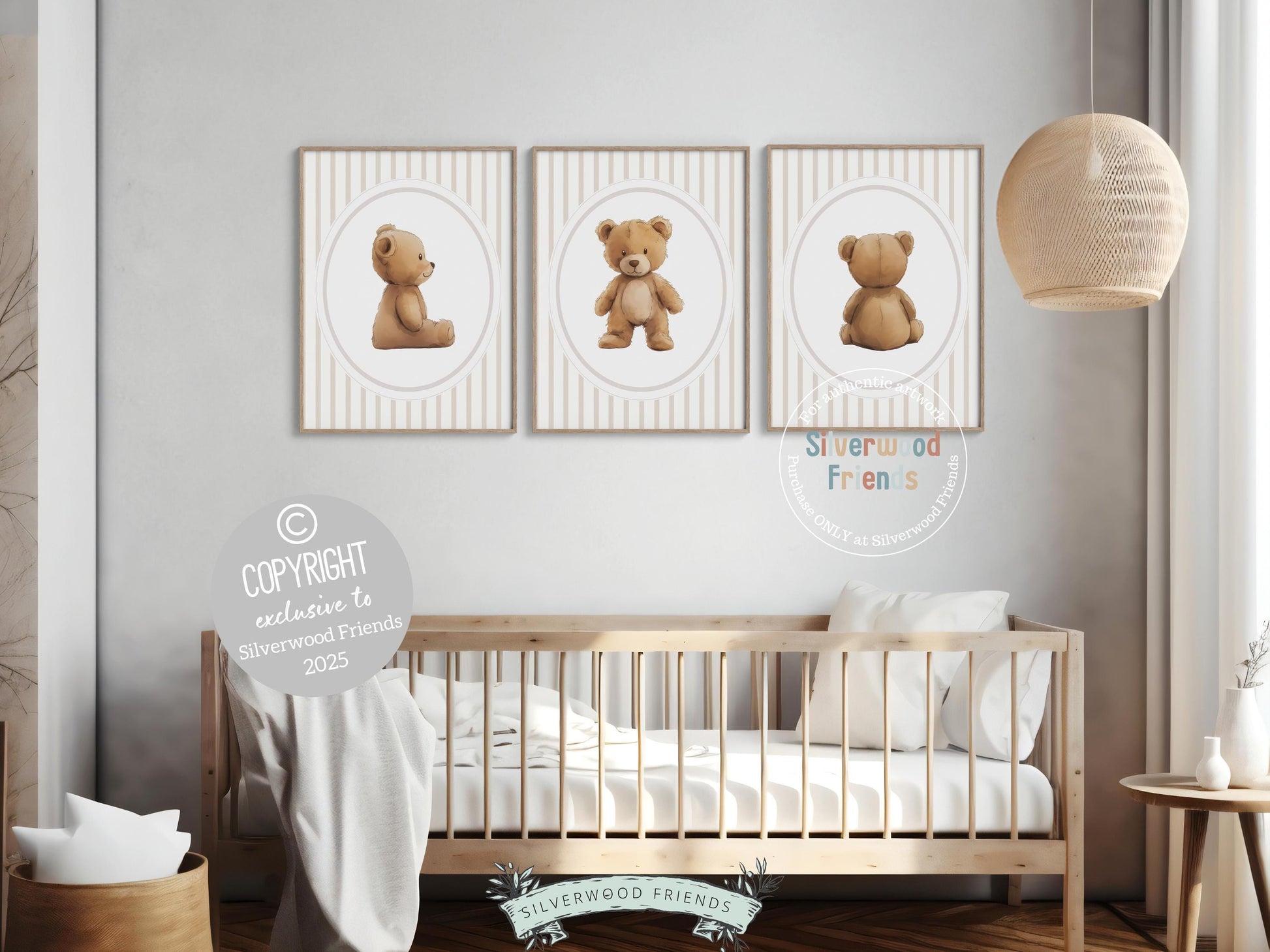 Teddy Bear Nursery Prints, Baby Boy Beige Brown Woodland Teddy Bear Nursery Decor, Teddy Bear Nursery Wall Art Neutral Nursery Digital Print