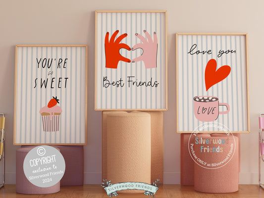 Our Best Friends Prints make a perfect addition to a dorm room or a thoughtful gift for best friends who love the minimalist preppy girl style. These chic and stylish prints bring a touch of friendship and love to any space.