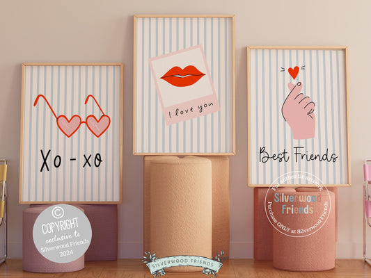 Our Best Friends Prints make a perfect addition to a dorm room or a thoughtful gift for best friends who love the minimalist preppy girl style. These chic and stylish prints bring a touch of friendship and love to any space.