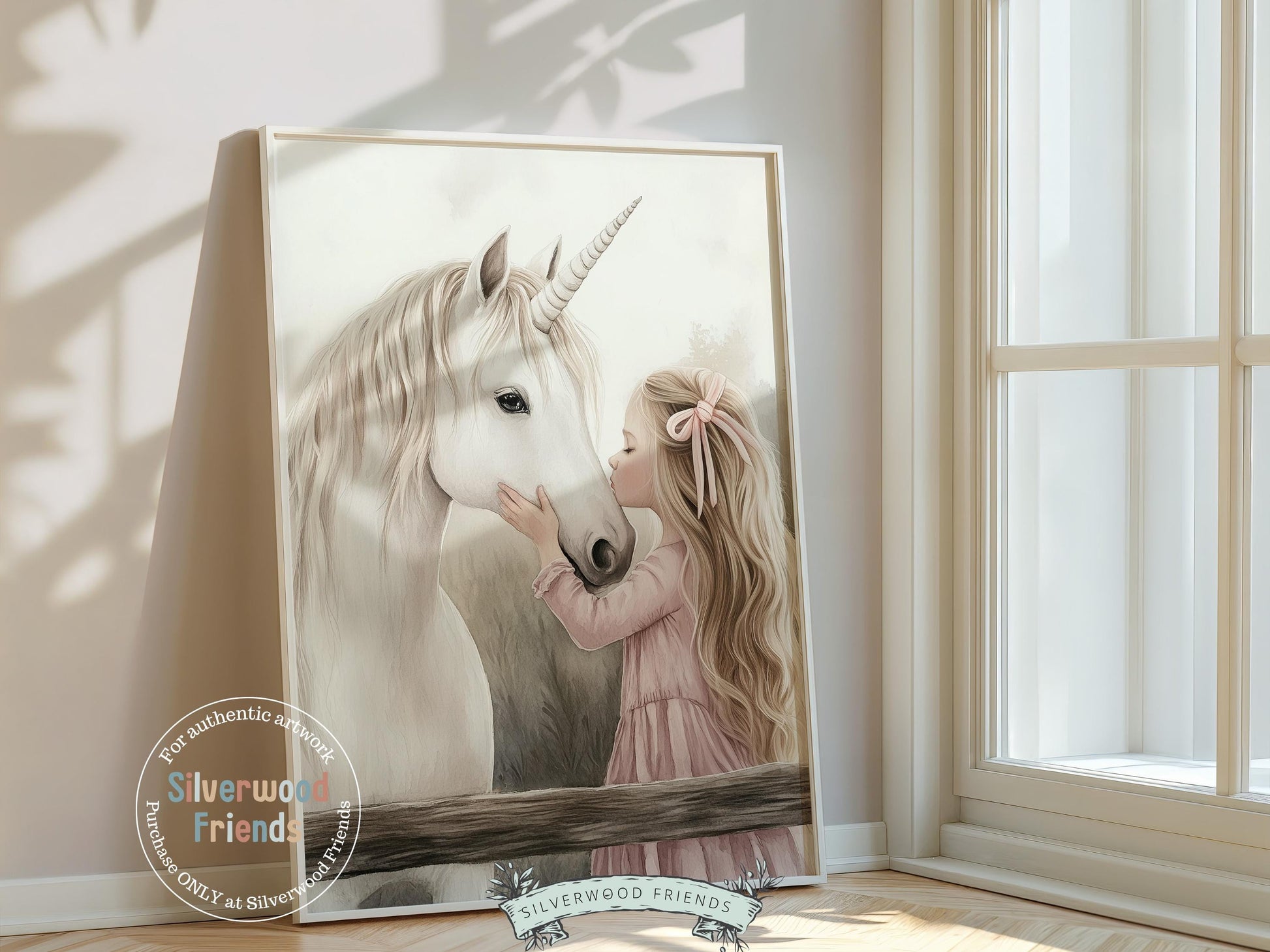 Baby Girl Unicorn Nursery Print, Unicorn Ballerina Nursery Decor, Fairytale Nursery Wall Art, Little Girl's Fantasy Nursery Digital Print