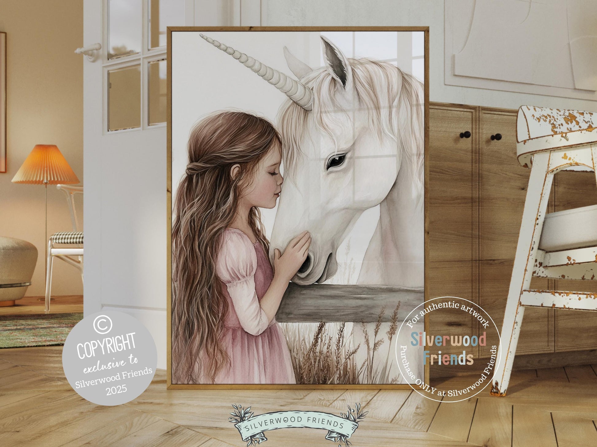 Unicorn Nursery Print, Unicorn Horse Nursery Bedroom Decor, Baby Girl Fairytale Nursery Wall Art, Toddler Girl Fantasy Nursery Digital Print