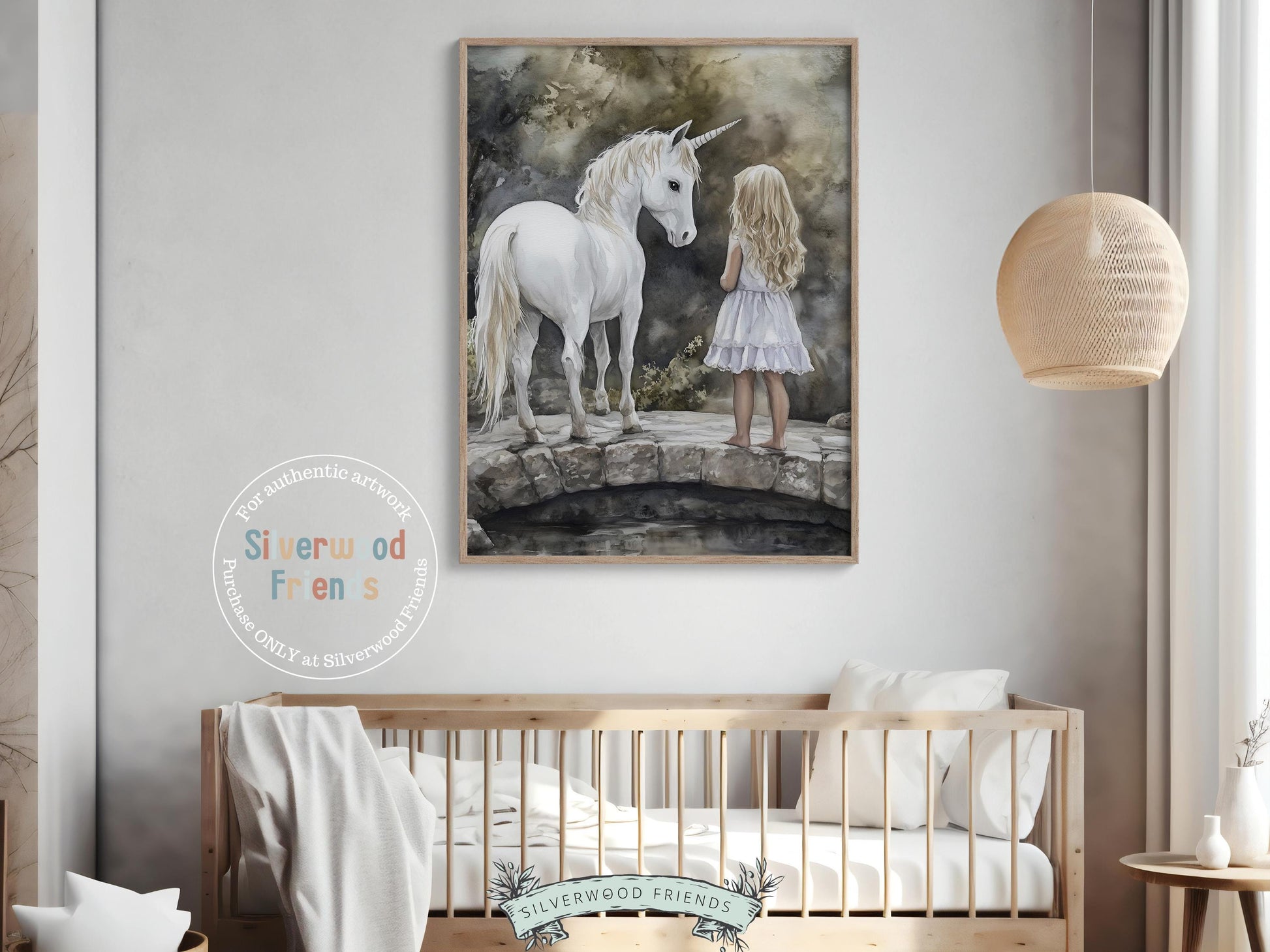 Unicorn Nursery Print, Unicorn Horse Nursery Bedroom Decor, Baby Girl Fairytale Nursery Wall Art, Toddler Girl Fantasy Nursery Digital Print