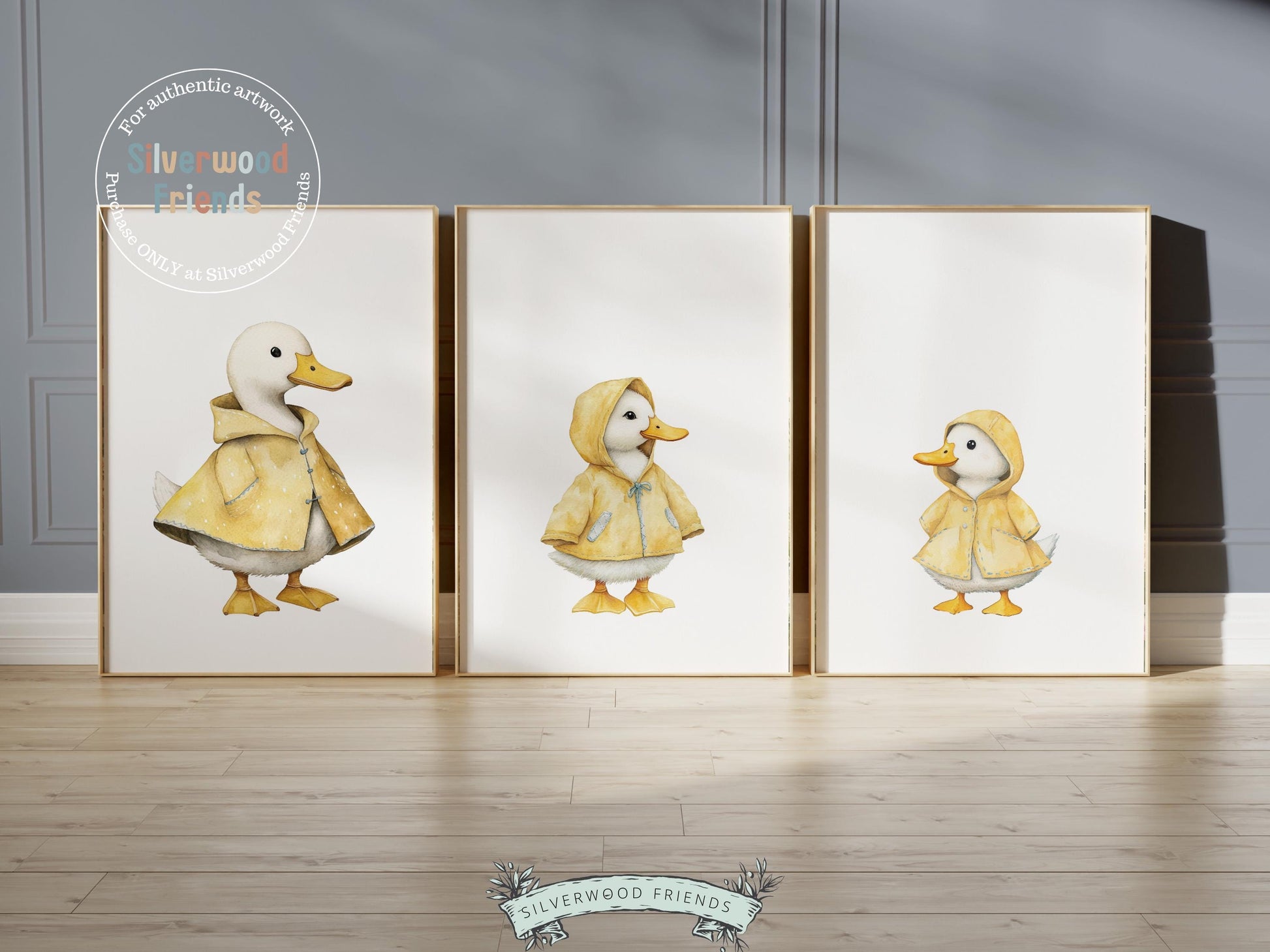 Duck Nursery Prints, Yellow Duck Farm Nursery Decor, Gender Neutral Duck Nursery Wall Art, Kids Farm Animal Bedroom Wall Decor Digital Print