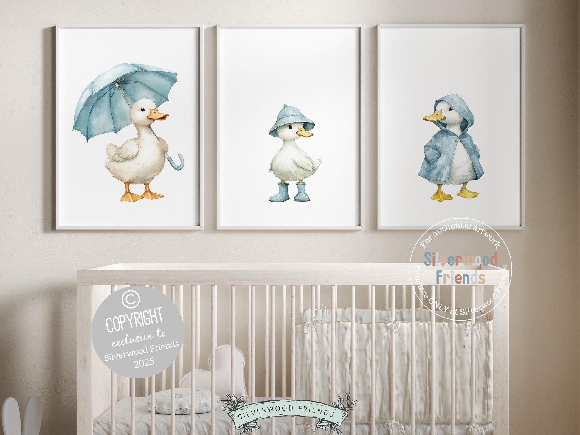 Duck Nursery Prints, Blue Duck Nursery Decor, Gender Neutral Farm Duck Nursery Wall Art,Kids Country Farmhouse Room Wall Decor Digital Print
