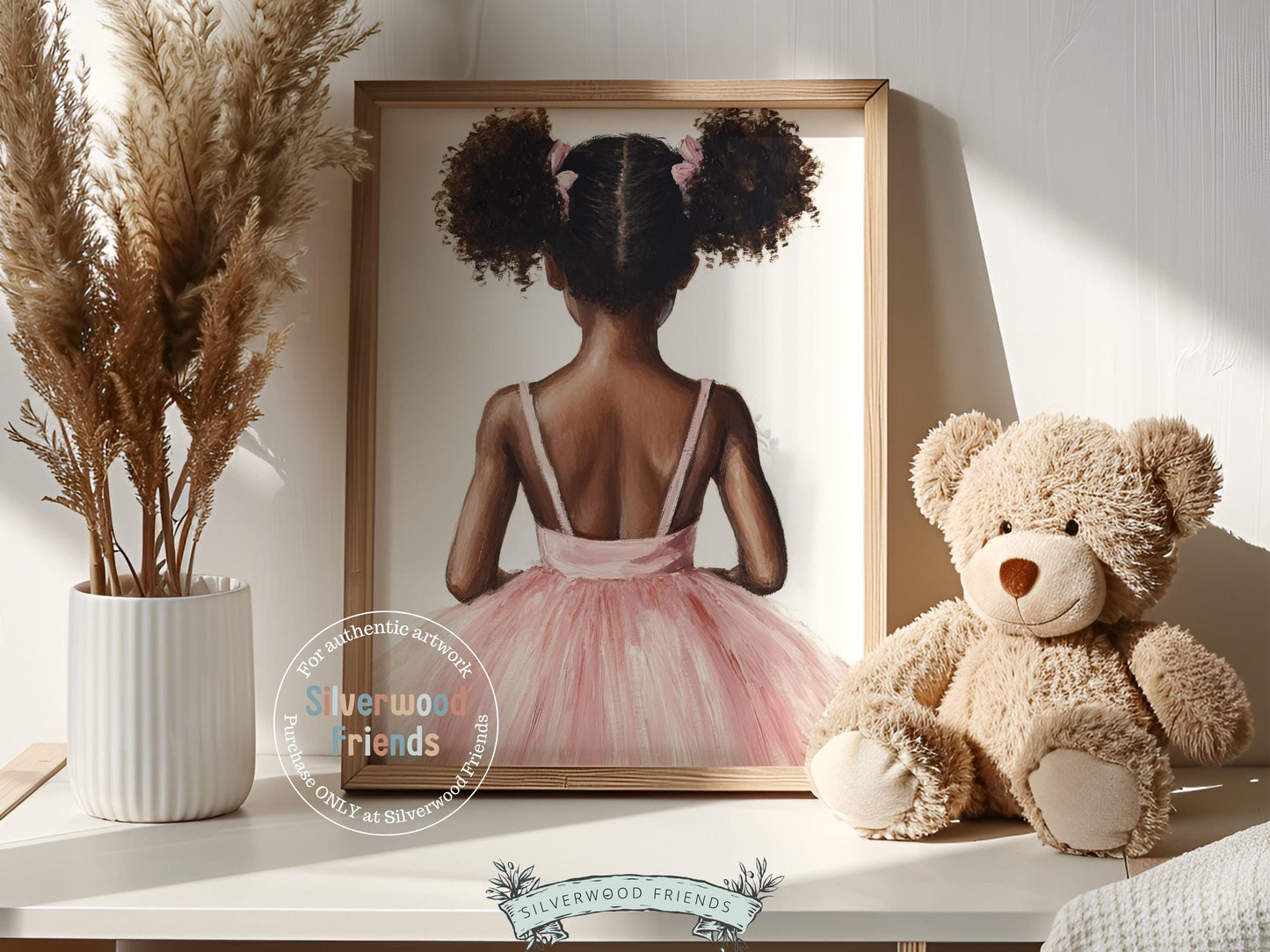 Ballet Nursery Print, African American Ballerina Nursery Decor, Black Ballerina Wall Art Decor, Little Black Girl Nursery Art Digital Print