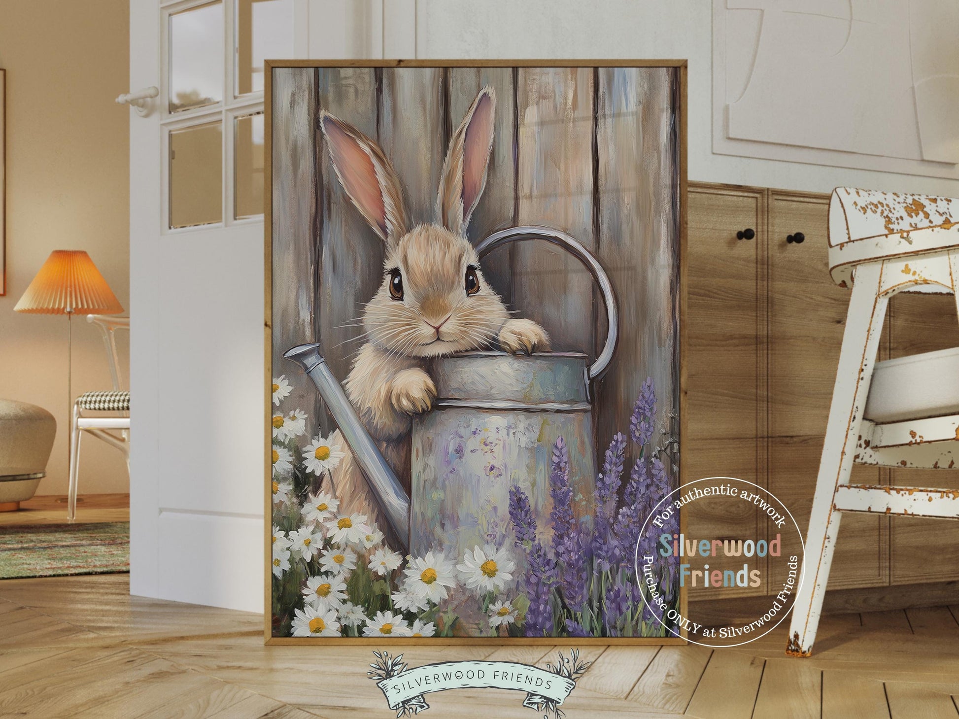 Easter Bunny Print, Floral Bunny Nursery Wall Art, Woodland Wildflower Nursery Decor, Easter Farmhouse Wall Decor,Spring Decor Digital Print