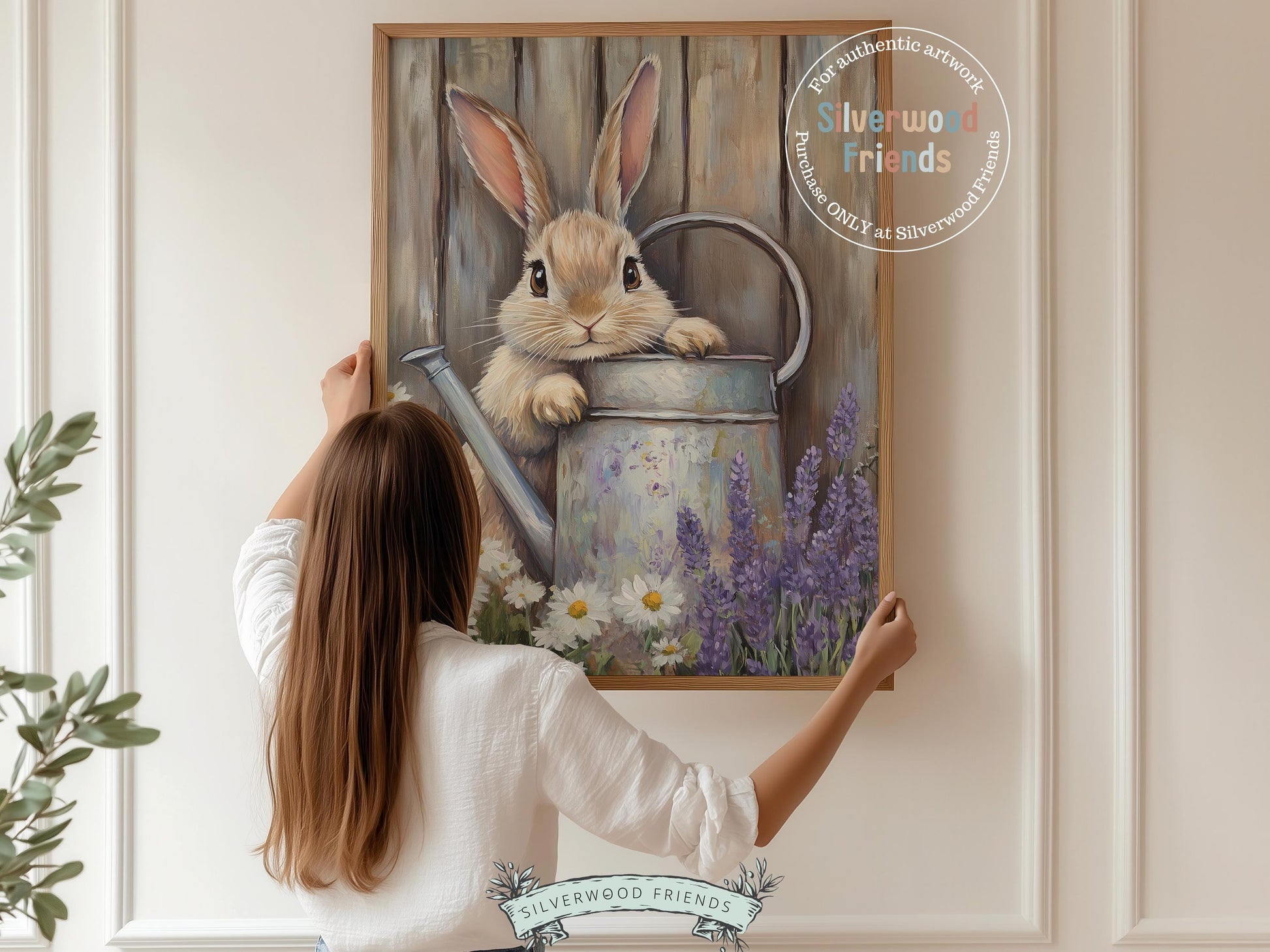 Easter Bunny Print, Floral Bunny Nursery Wall Art, Woodland Wildflower Nursery Decor, Easter Farmhouse Wall Decor,Spring Decor Digital Print