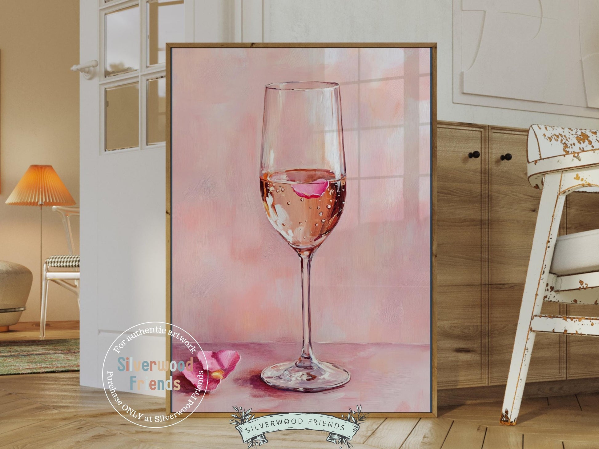 Cheers Art Print, Champagne Glass Print, Happy Hour Poster, Trendy Bar Cart Print, Celebration Wall Art, Pink Cocktail Party Digital Print