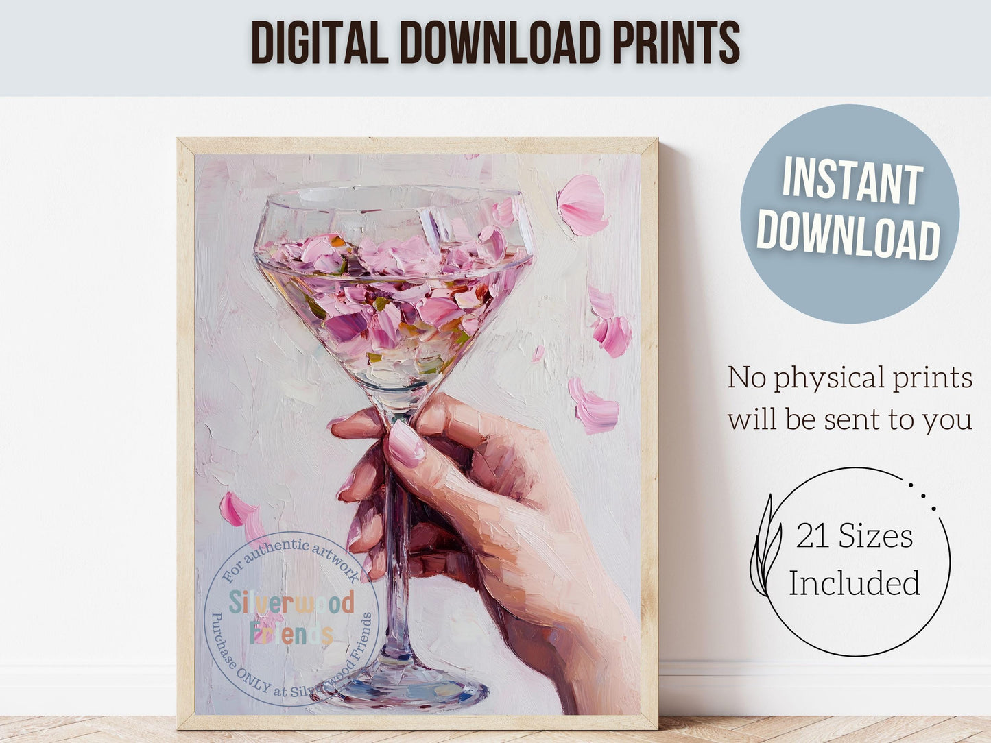 Pink Champagne Glass Print, Pretty Drink Illustration, Happy Hour Poster, Bar Cart Print, Celebration Wall Art, Cocktail Party Digital Print