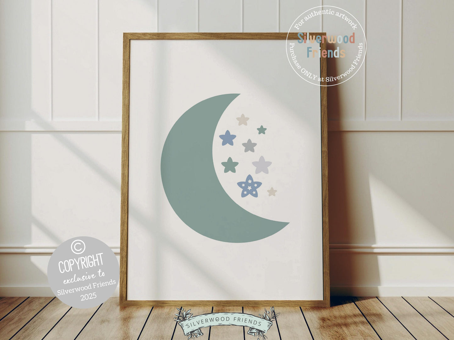 Cloud Moon Stars Nursery Prints, Boys Outer Space Nursery Decor, Boho Kids Night Sky Room Decor, Celestial Nursery Wall Art Digital Print