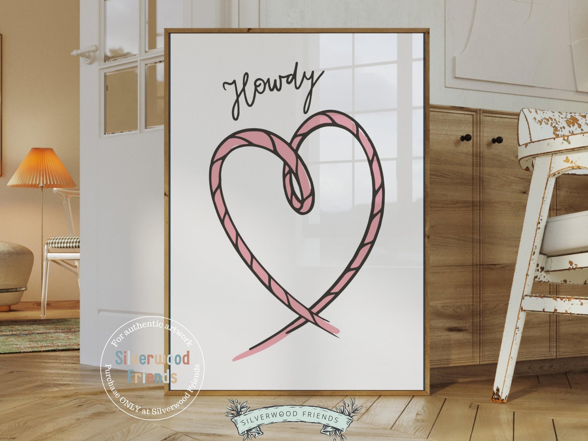 Howdy Cowgirl Print, Pink Coastal Cowgirl Love Heart Print, Western Coquette Room Decor,Teen Girl Western Rodeo Dopamine Decor Digital Print