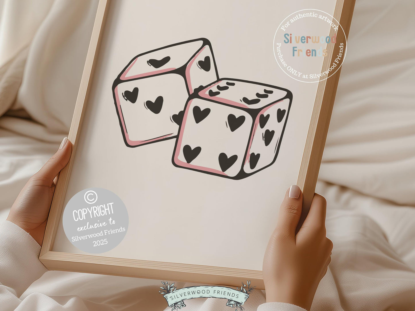 Pink Dice Print, Girly Wall Art, Minimalist Casino Party Decor, Funky Home Decor, Coquette Room Decor,Dorm Room Dopamine Decor Digital Print