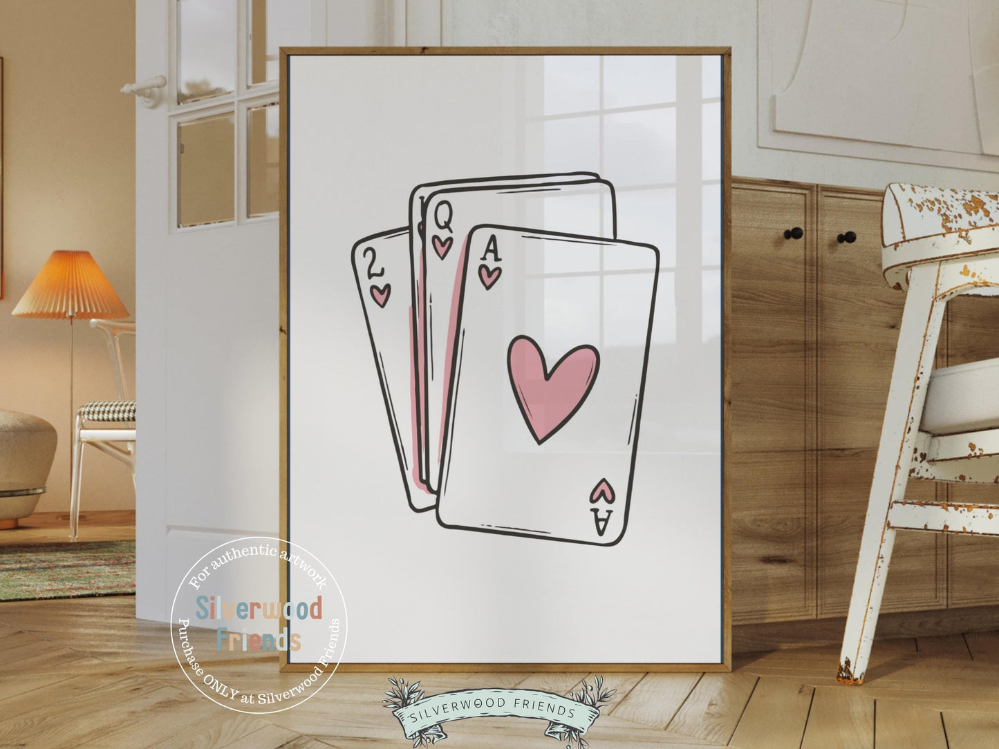 Pink Playing Cards Print, Ace Of Hearts Print, Coquette Cowgirl Room Decor, Girly Western Wall Art, Dorm Room Dopamine Decor Digital Print