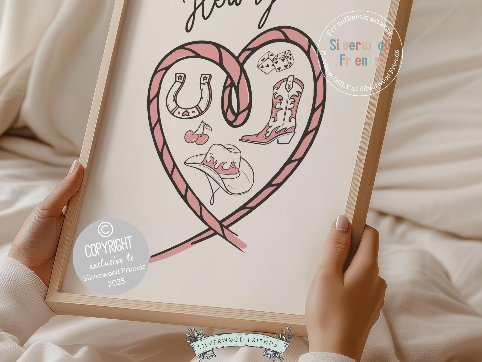 Howdy Cowgirl Print, Cowgirl Boots Print, Love Heart Print, Western Coquette Nursery Decor, Teen Girl Western Dopamine Decor Digital Print