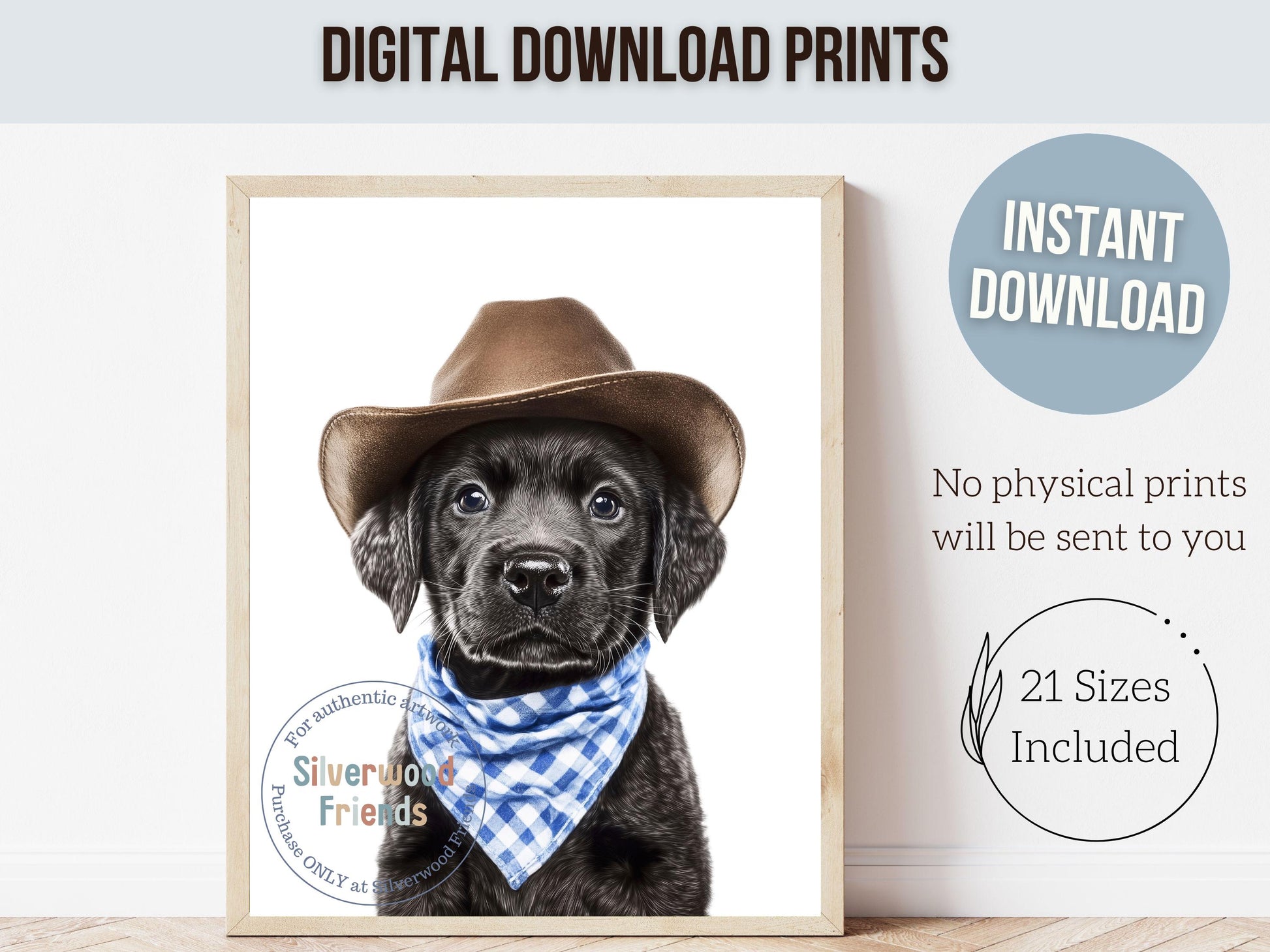 Labrador Dog Cowboy Hat Print, Baby Boy Cowboy Western Nursery Decor, Cowboy Western Dog Nursery Wall Art Black Labrador Puppy Digital Print