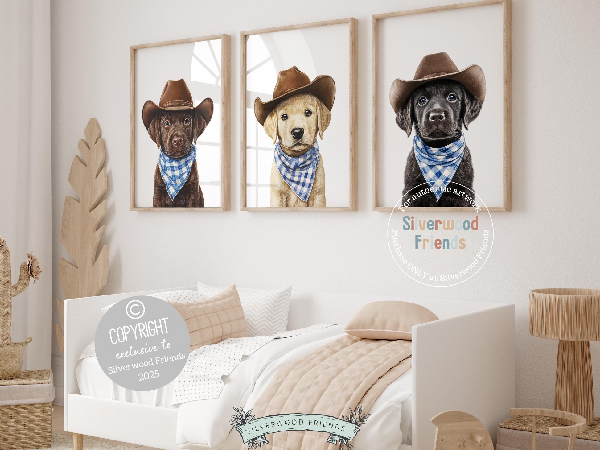 Labrador Dog Cowboy Hat Print, Neutral Cowboy Western Dog Nursery Decor, Cowboy Western Dog Nursery Wall Art, Labrador Puppy Digital Prints