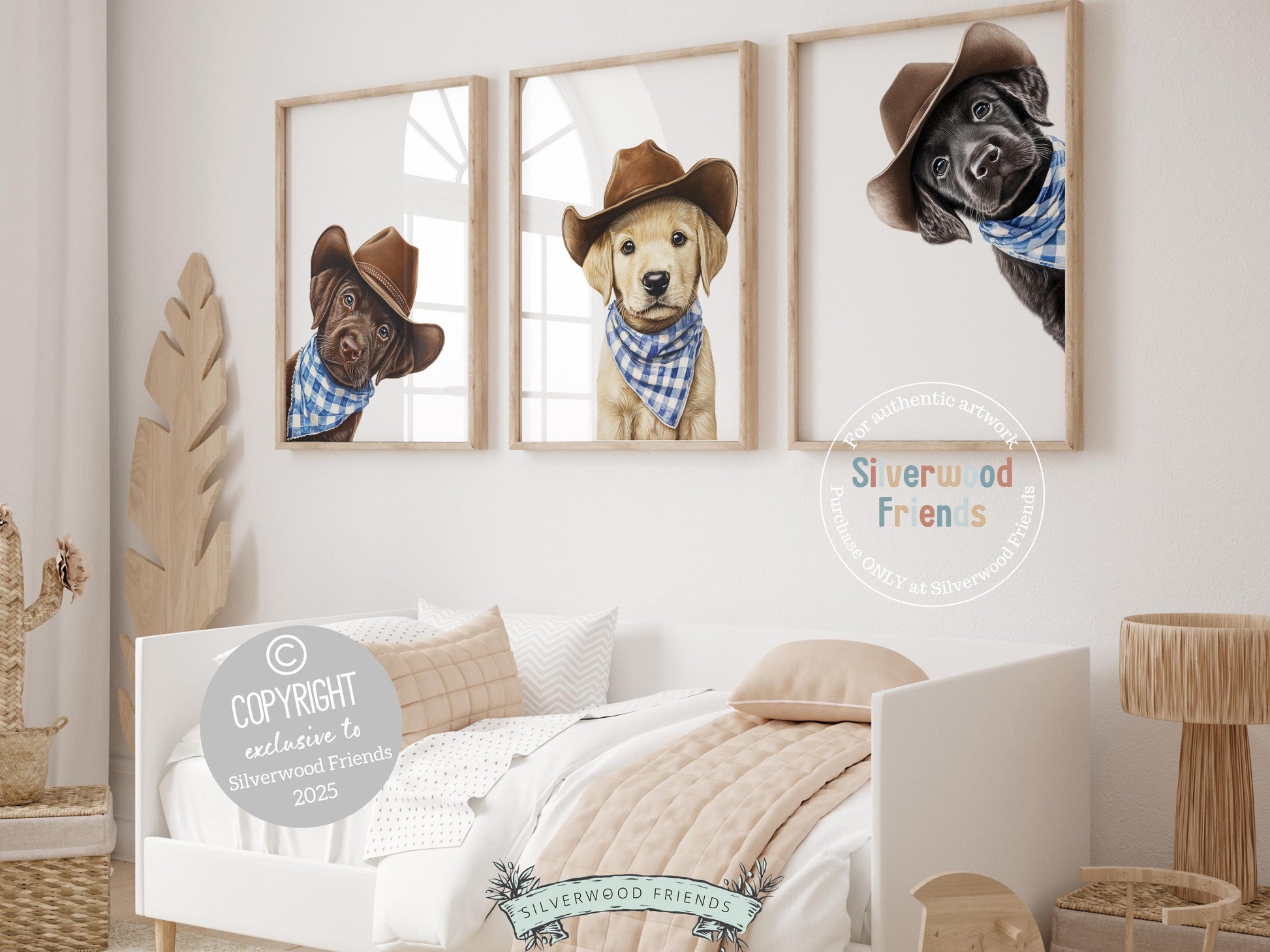 Labrador Dog Cowboy Hat Print, Neutral Cowboy Western Dog Nursery Decor, Cowboy Western Dog Nursery Wall Art, Labrador Puppy Digital Prints