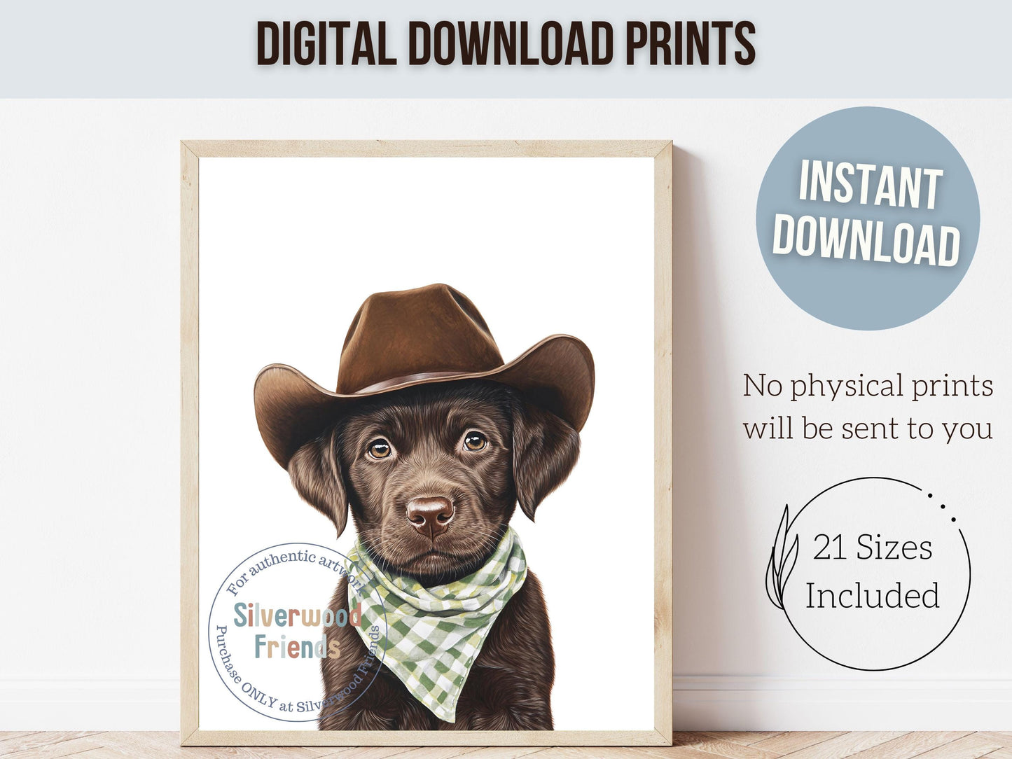 Labrador Dog Cowboy Hat Print, Sage Green Cowboy Western Dog Nursery Decor, Cowboy Western Dog Nursery Wall Art Labrador Puppy Digital Print