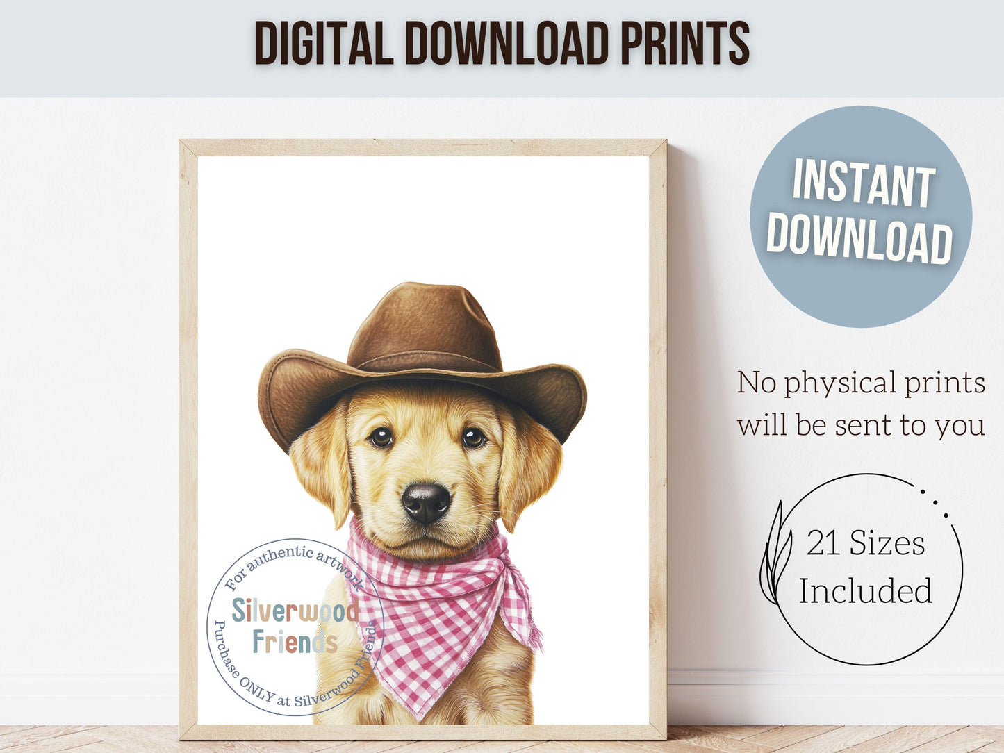 Labrador Dog Cowboy Hat Print, Baby Girl Cowgirl Western Dog Nursery Decor, Cowgirl Western Nursery Wall Art, Pink Labrador Digital Prints