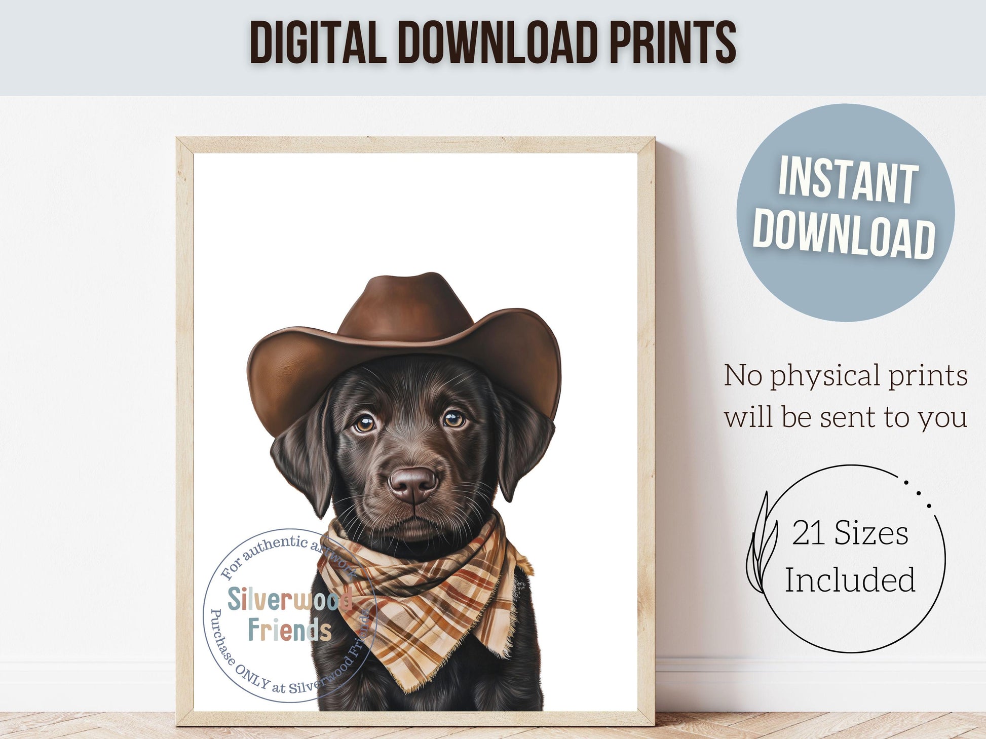 Labrador Dog Cowboy Hat Print, Neutral Cowboy Western Dog Nursery Decor, Cowboy Western Dog Nursery Wall Art Labrador Puppy Digital Prints
