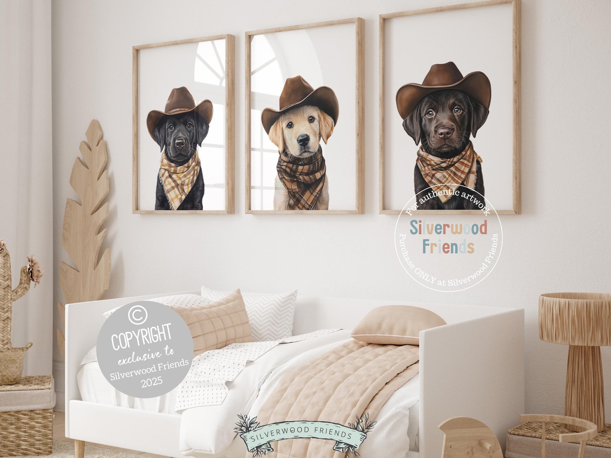 Labrador Dog Cowboy Hat Print, Neutral Cowboy Western Dog Nursery Decor, Cowboy Western Dog Nursery Wall Art Labrador Puppy Digital Prints