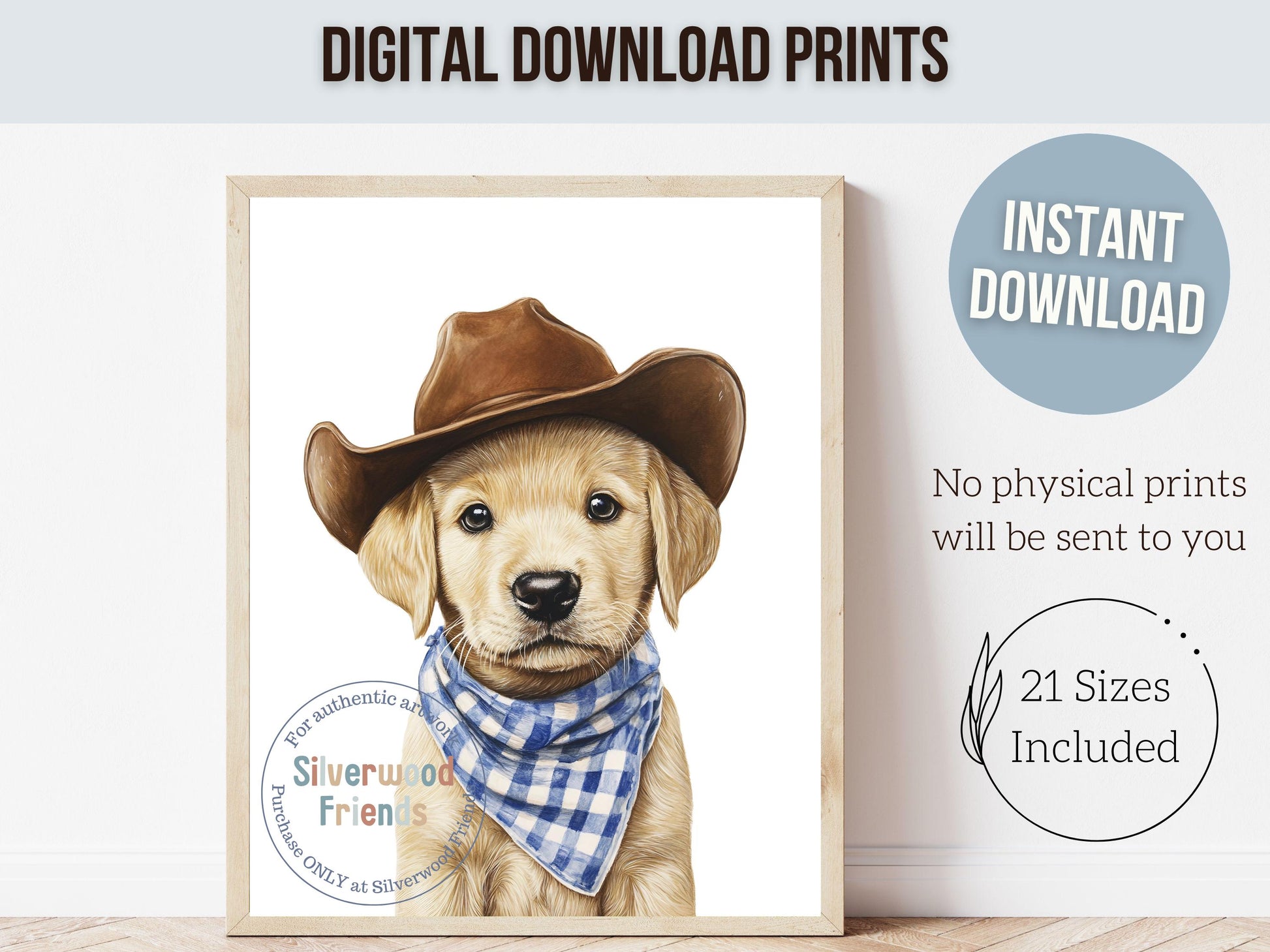 Labrador Dog Cowboy Hat Print, Boys Cowboy Western Nursery Decor, Baby Boy Cowboy Dog Nursery Wall Art, Western Labrador Dog Digital Print