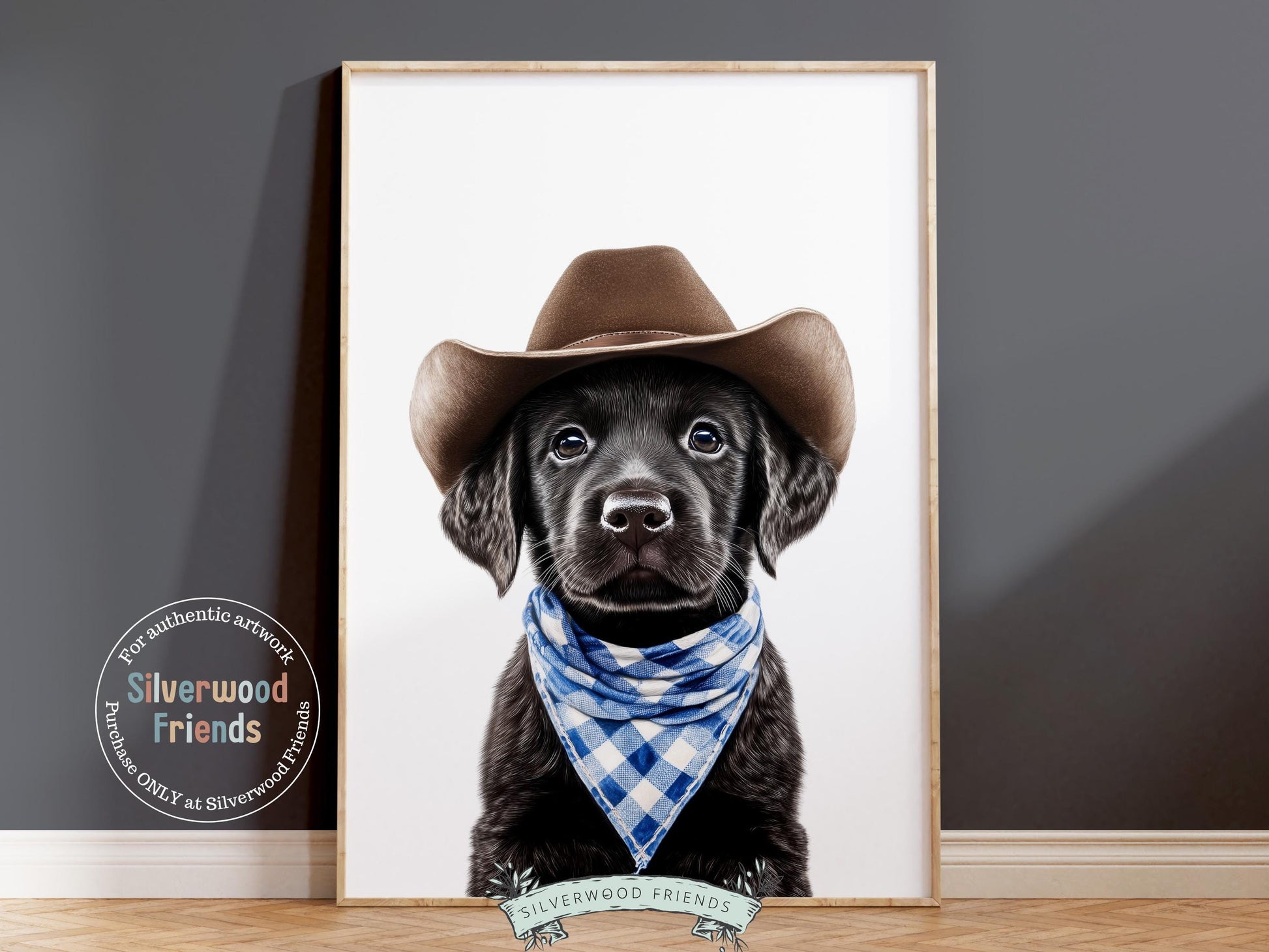 Labrador Dog Cowboy Hat Print, Boys Cowboy Western Nursery Decor, Baby Boy Cowboy Dog Nursery Wall Art, Western Labrador Dog Digital Print