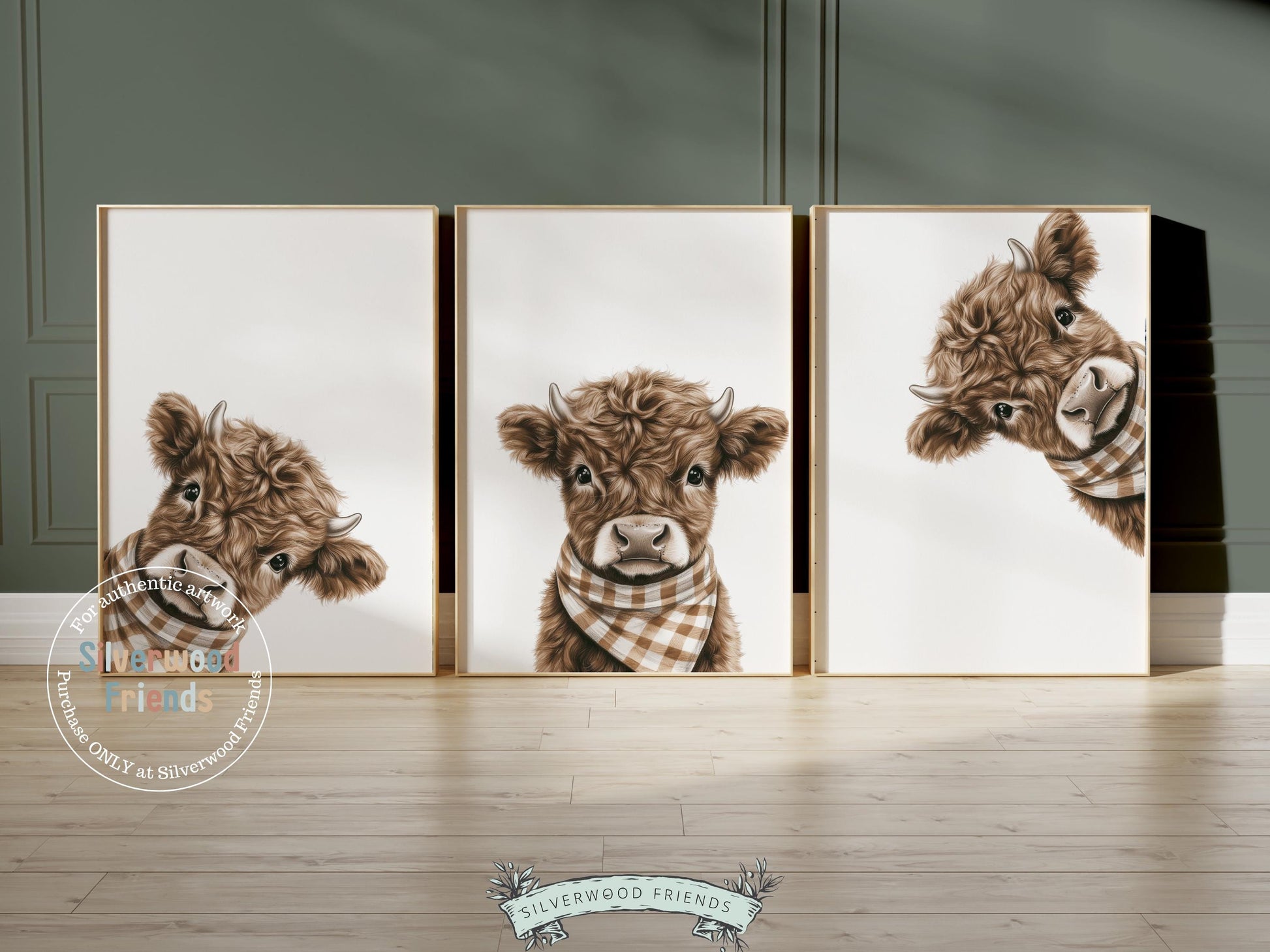 Peeking Baby Highland Cow Nursery Print, Neutral Highland Cow Nursery Decor, Highland Cow Gift Western Cowboy Nursery Wall Art Digital Print