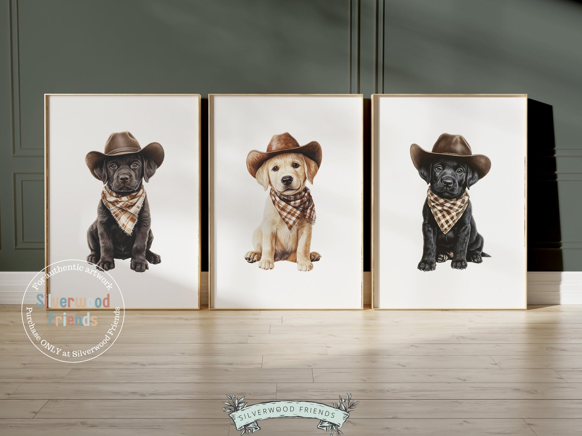 Labrador Dog Cowboy Hat Print, Neutral Cowboy Western Dog Nursery Decor, Cowboy Western Dog Nursery Wall Art, Labrador Puppy Digital Prints