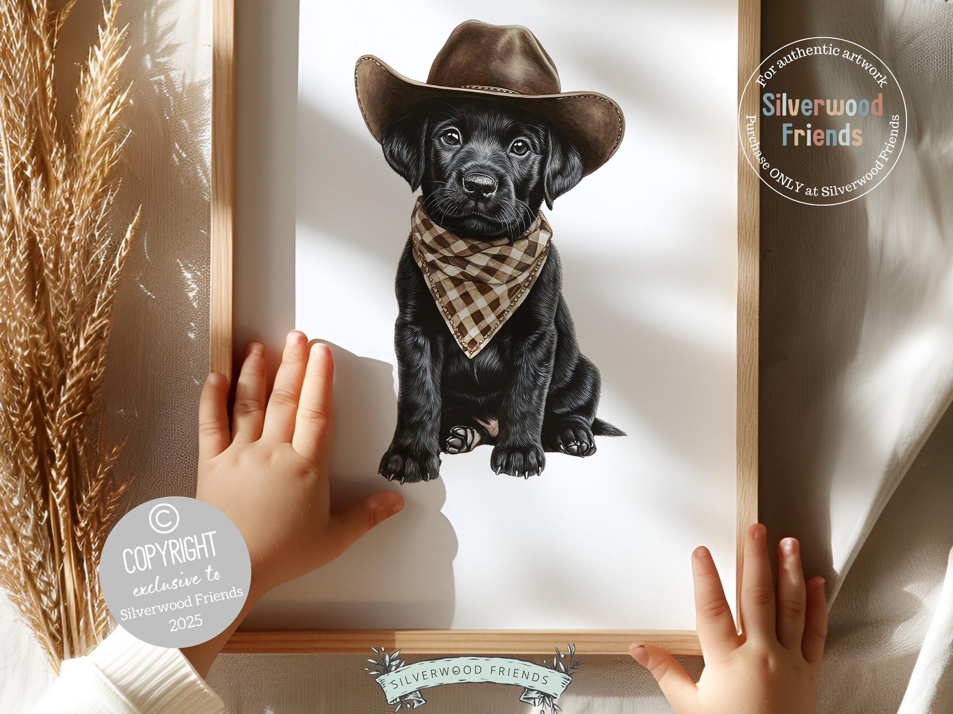 Labrador Dog Cowboy Hat Print, Neutral Cowboy Western Dog Nursery Decor, Cowboy Western Dog Nursery Wall Art, Labrador Puppy Digital Prints