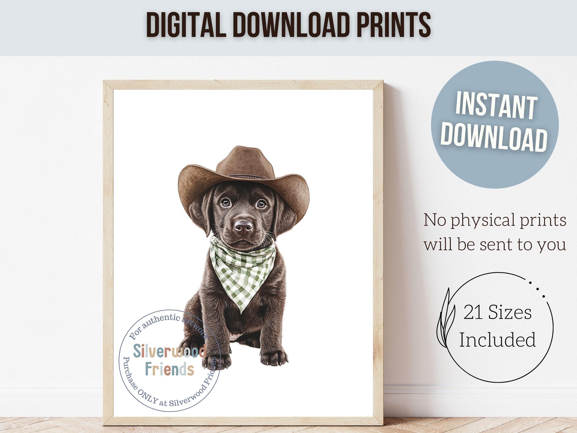 Labrador Dog Cowboy Hat Print, Neutral Cowboy Western Dog Nursery Decor, Cowboy Western Dog Nursery Wall Art, Labrador Puppy Digital Prints