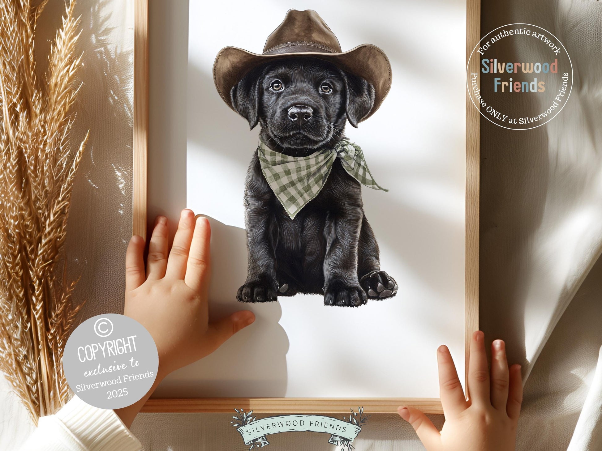 Labrador Dog Cowboy Hat Print, Neutral Cowboy Western Dog Nursery Decor, Cowboy Western Dog Nursery Wall Art, Labrador Puppy Digital Prints