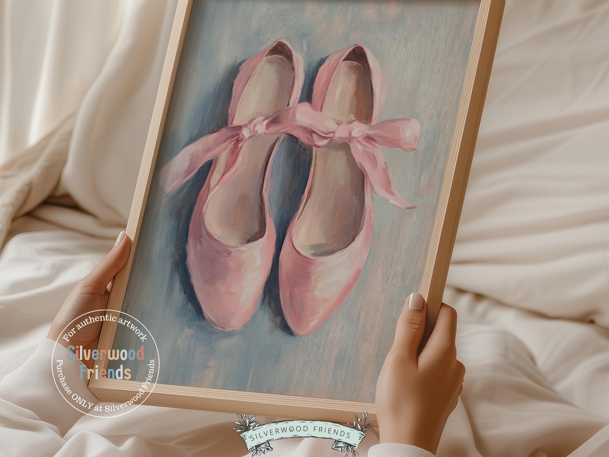 Pink Ballet Slipper Print, Baby Girl Ballerina Nursery Decor, Pink Ballet Nursery Wall Art, Ballet Dancer Printable Wall Decor Digital Print