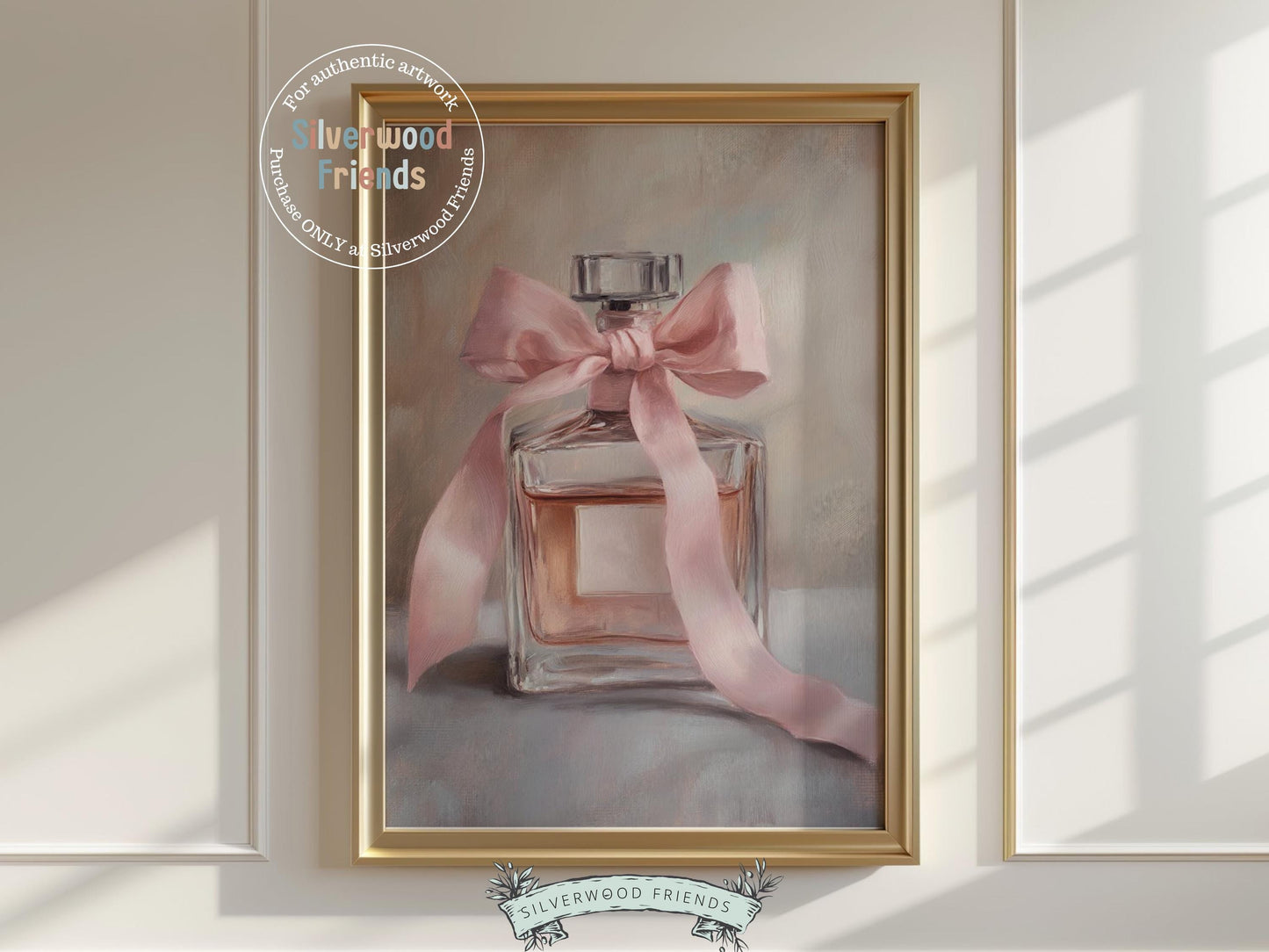 Add a hint of French elegance to your space with this stylish perfume bottle print, designed in an oil painting digital style. Perfect for a bedroom, bathroom, or teen girl&#39;s room, it brings a romantic, timeless charm to any decor.