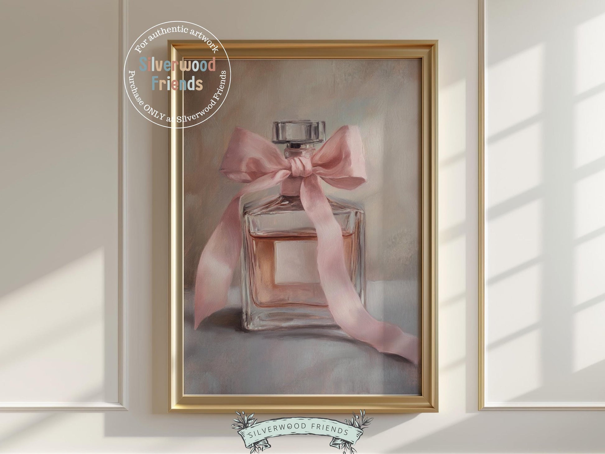 Add a hint of French elegance to your space with this stylish perfume bottle print, designed in an oil painting digital style. Perfect for a bedroom, bathroom, or teen girl&#39;s room, it brings a romantic, timeless charm to any decor.