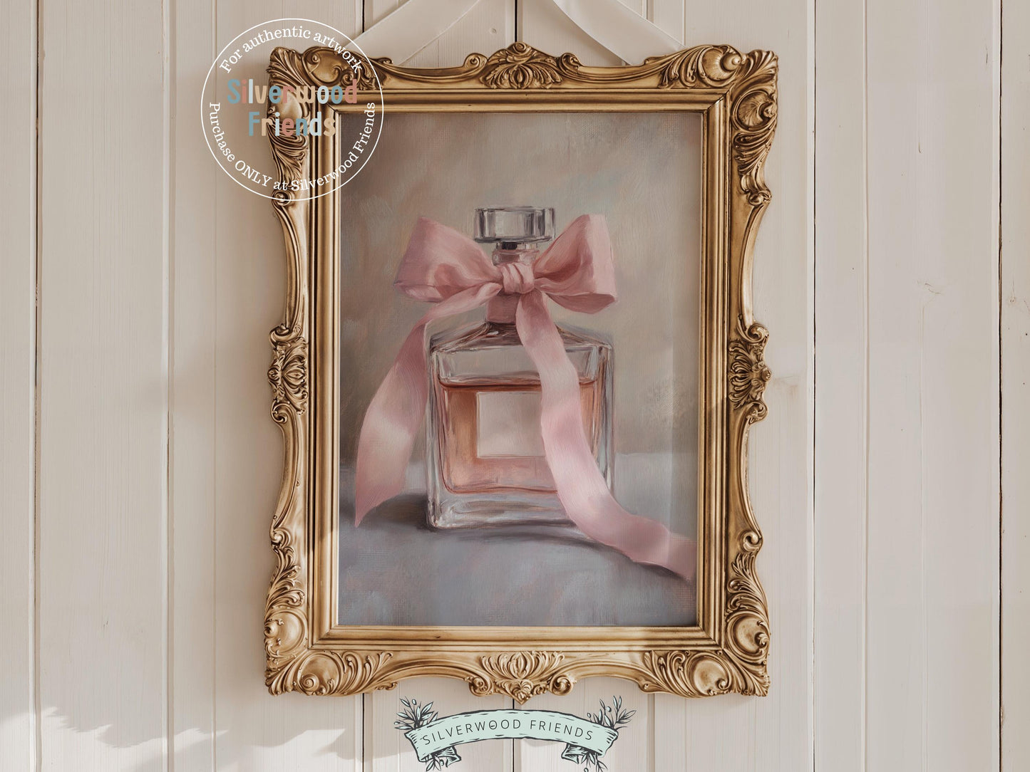 Add a hint of French elegance to your space with this stylish perfume bottle print, designed in an oil painting digital style. Perfect for a bedroom, bathroom, or teen girl&#39;s room, it brings a romantic, timeless charm to any decor.