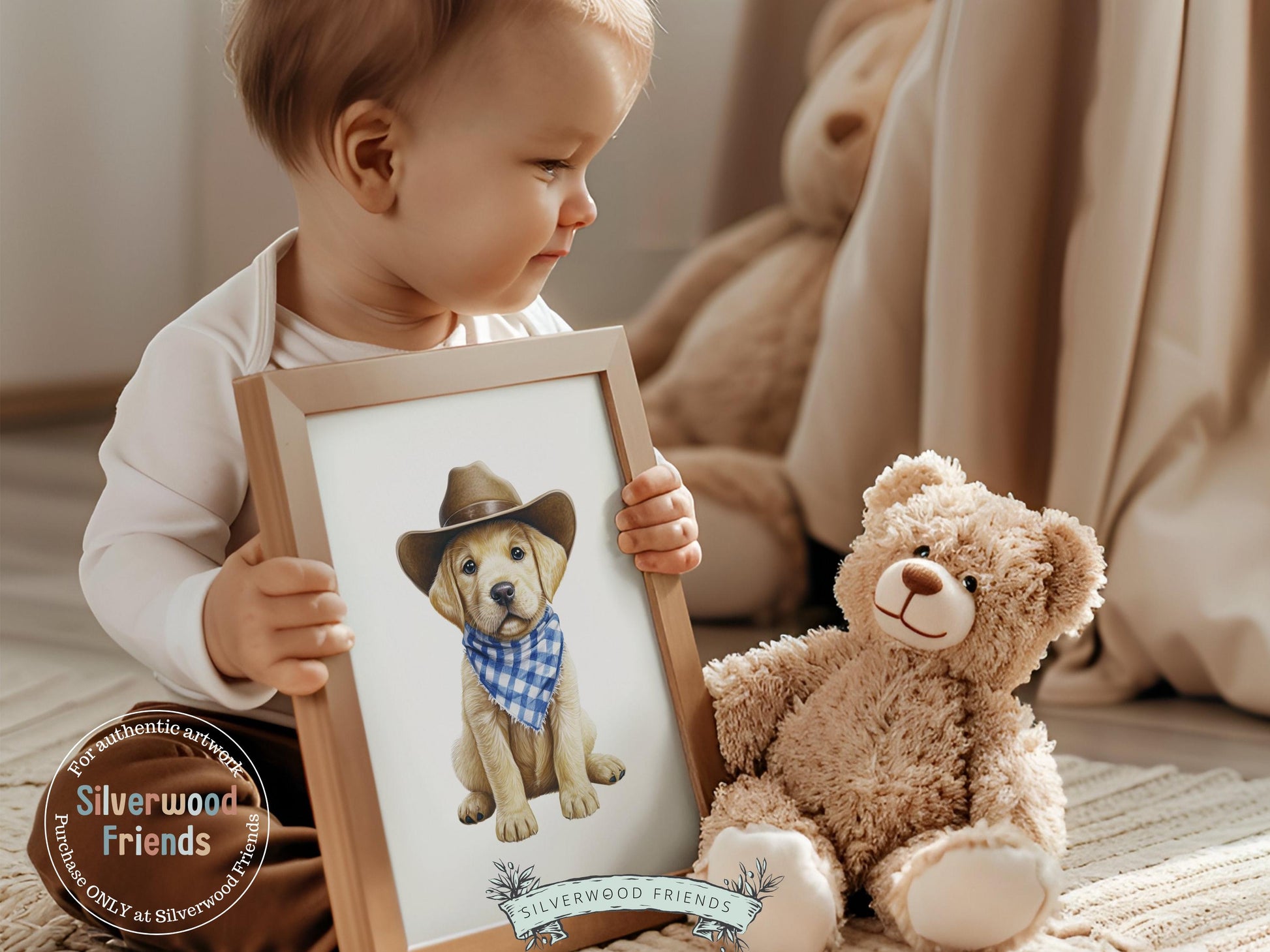 Labrador Dog Cowboy Hat Print, Baby Boy Cowboy Western Nursery Decor,Dog Nursery Wall Art,Dog Lover Gift Labrador Pet Portrait Digital Print