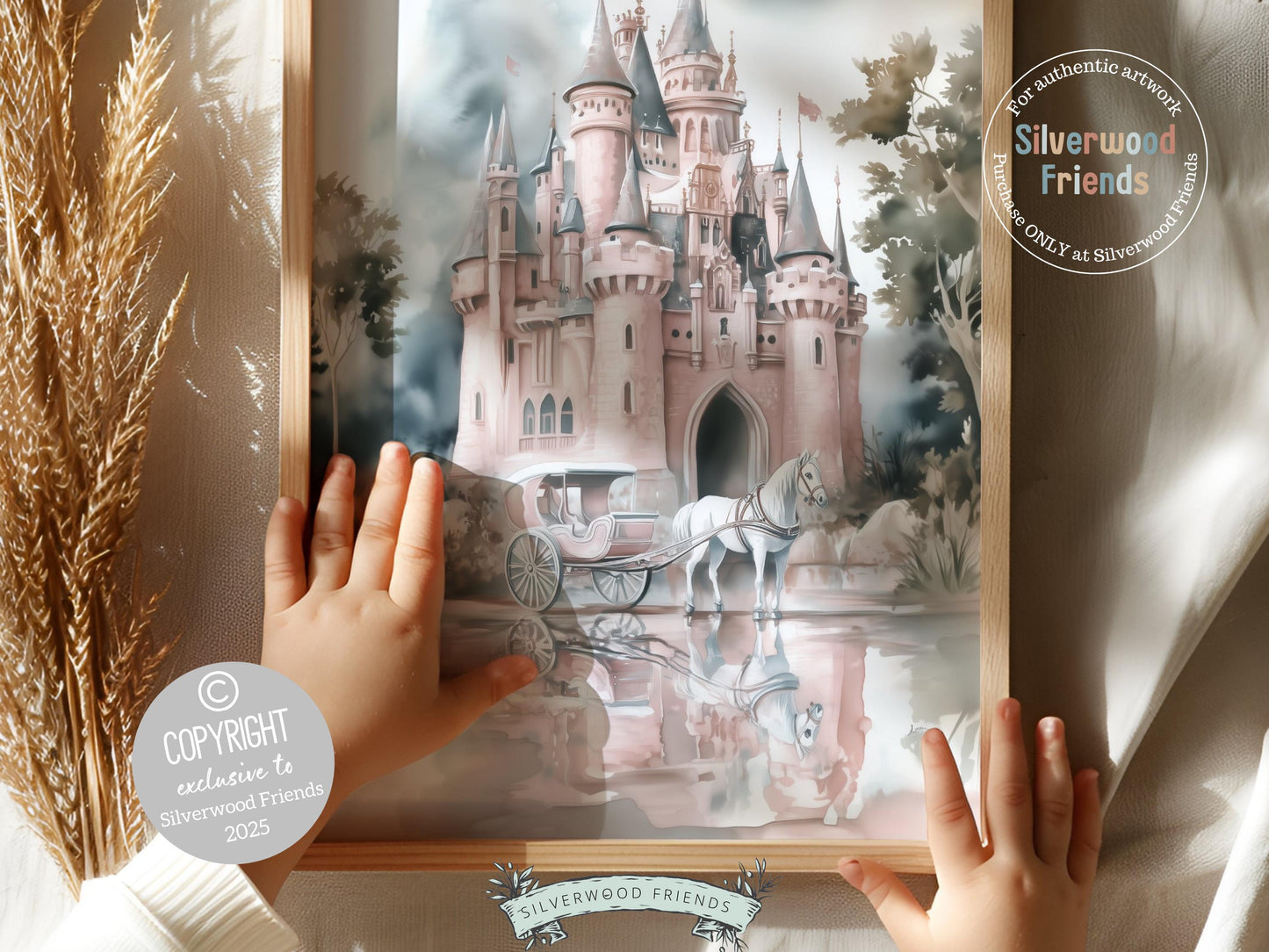 Baby Girl Princess Nursery Print, Princess Nursery Decor, Fairytale Nursery Wall Art, Girls Fantasy Castle Room Wall Decor Digital Print
