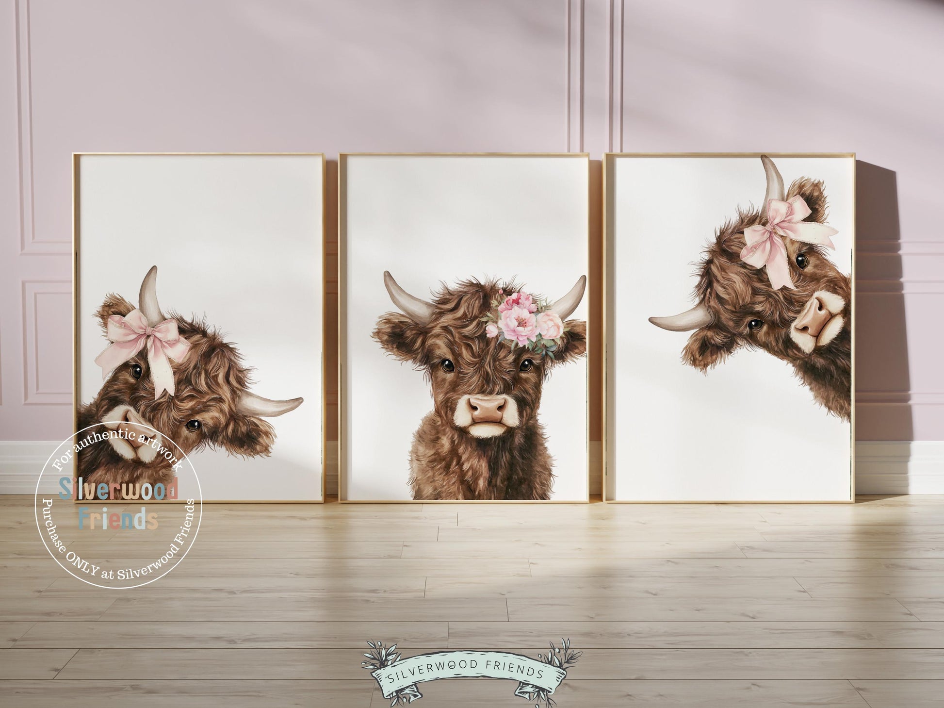 Peeking Highland Cow Nursery Print, Highland Cow Nursery Decor, Highland Cow Gift Kids Farm Bedroom Wall Decor, Watercolor Cow Digital Print