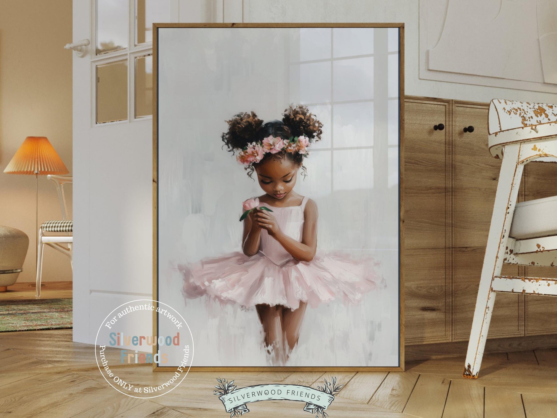 Black Ballerina Nursery Print, African American Ballerina Nursery Decor, Little Black Girl Ballet Nursery Wall Art, Black Swan Digital Print