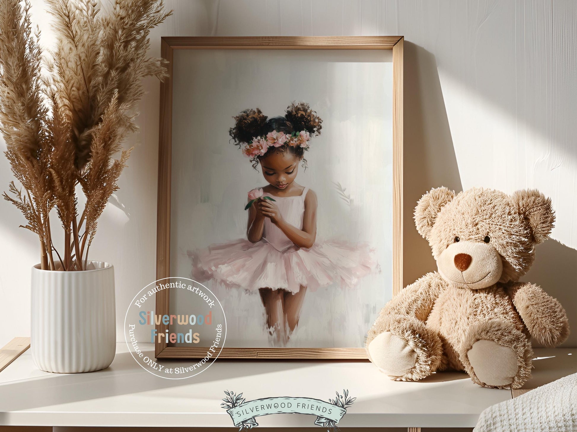 Black Ballerina Nursery Print, African American Ballerina Nursery Decor, Little Black Girl Ballet Nursery Wall Art, Black Swan Digital Print