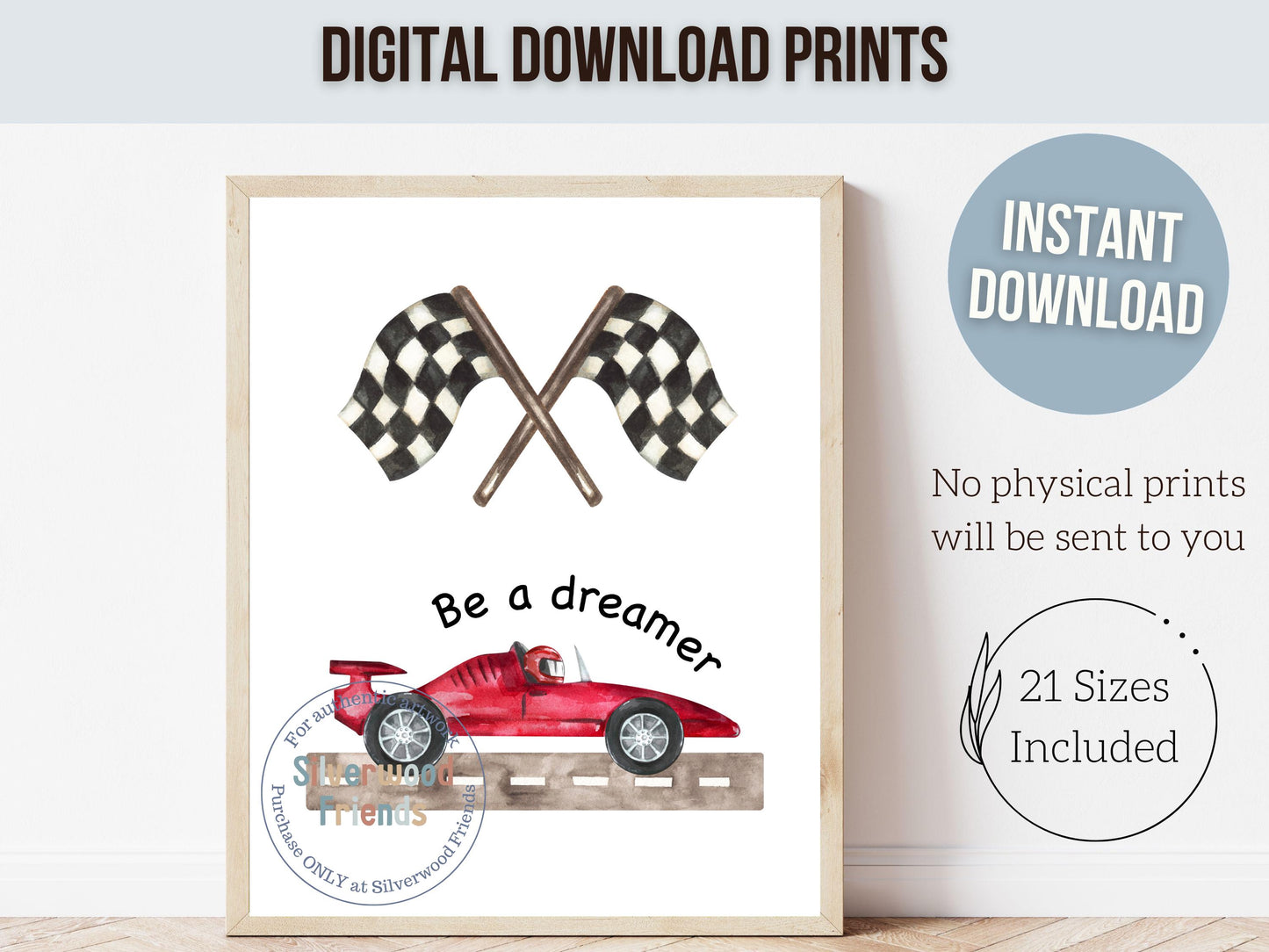 Race Car Nursery Print, Vehicle Print, Baby Boy Transport Nursery Decor, Toddler Boy Racing Car Room Wall Decor Gift, Race Car Digital Print