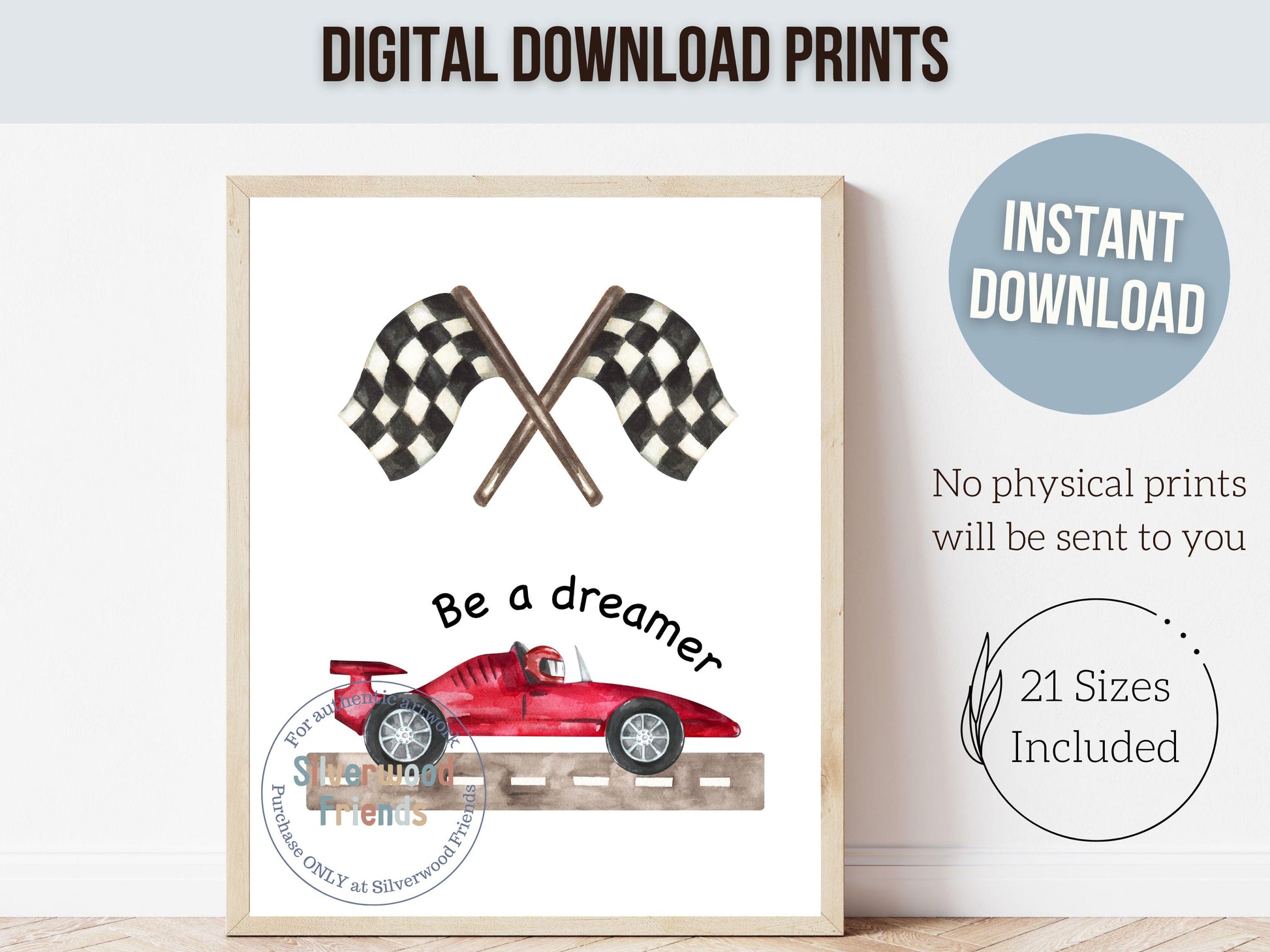 Race Car Nursery Print, Vehicle Print, Baby Boy Transport Nursery Decor, Toddler Boy Racing Car Room Wall Decor Gift, Race Car Digital Print