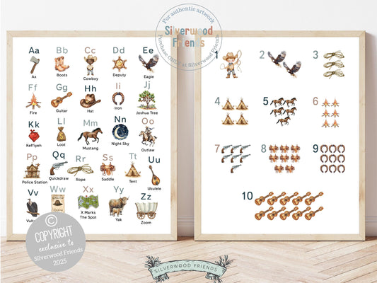 Add a touch of Western charm to your boy’s nursery with our Cowboy Alphabet and Number Prints. Featuring beautiful watercolor illustrations, these prints make learning fun and are the perfect blend of decor and education—ideal for a cowboy-themed nursery or a thoughtful, unique baby shower gift.