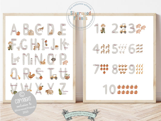 Discover the perfect addition to your farm nursery decor with our captivating Farm Alphabet and Numbers Prints, featuring beautiful watercolor images that bring the wonders of the farmyard to life, while simultaneously providing an engaging and educational experience for little learners.