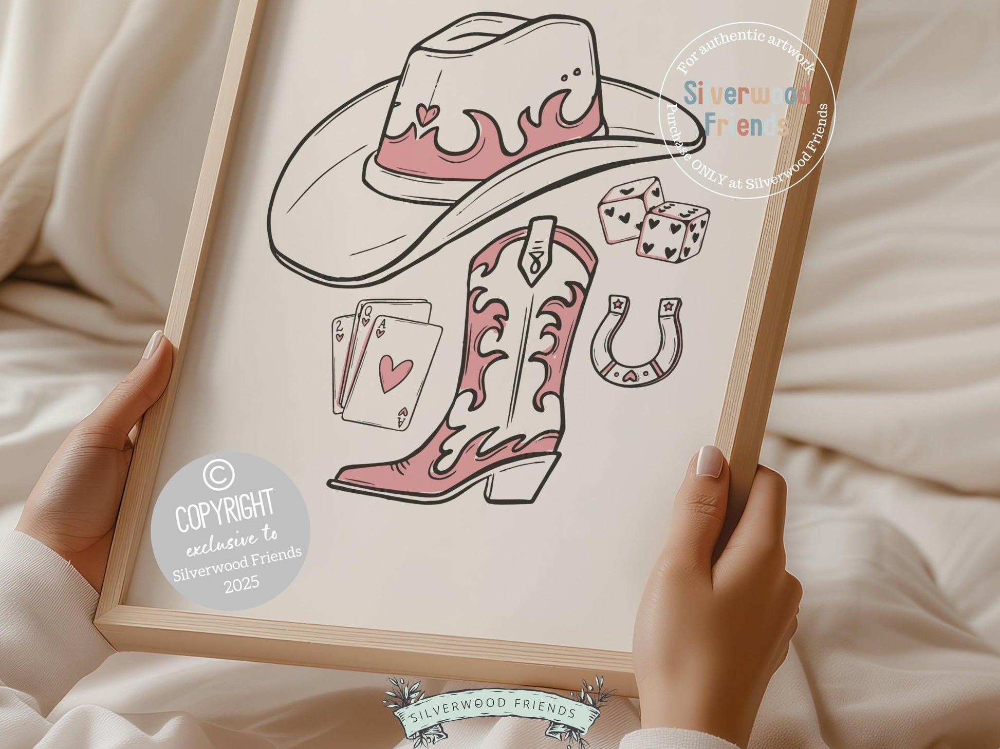 Pink Cowgirl Hat Print, Cowgirl Boots Print, Martini Print, Coquette Room Decor, Western Horseshoe Wall Art, Dopamine Decor Digital Print